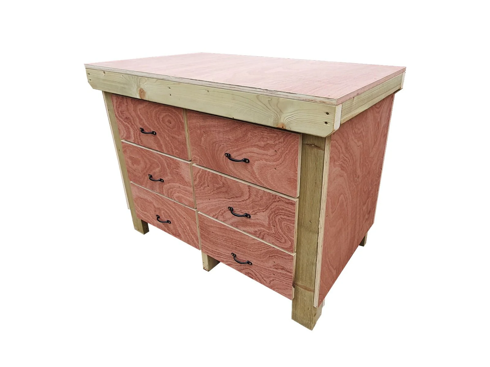Wooden Eucalyptus Hardwood Top Workbench, Tool Cabinet With Drawers (V.2) - Image 16