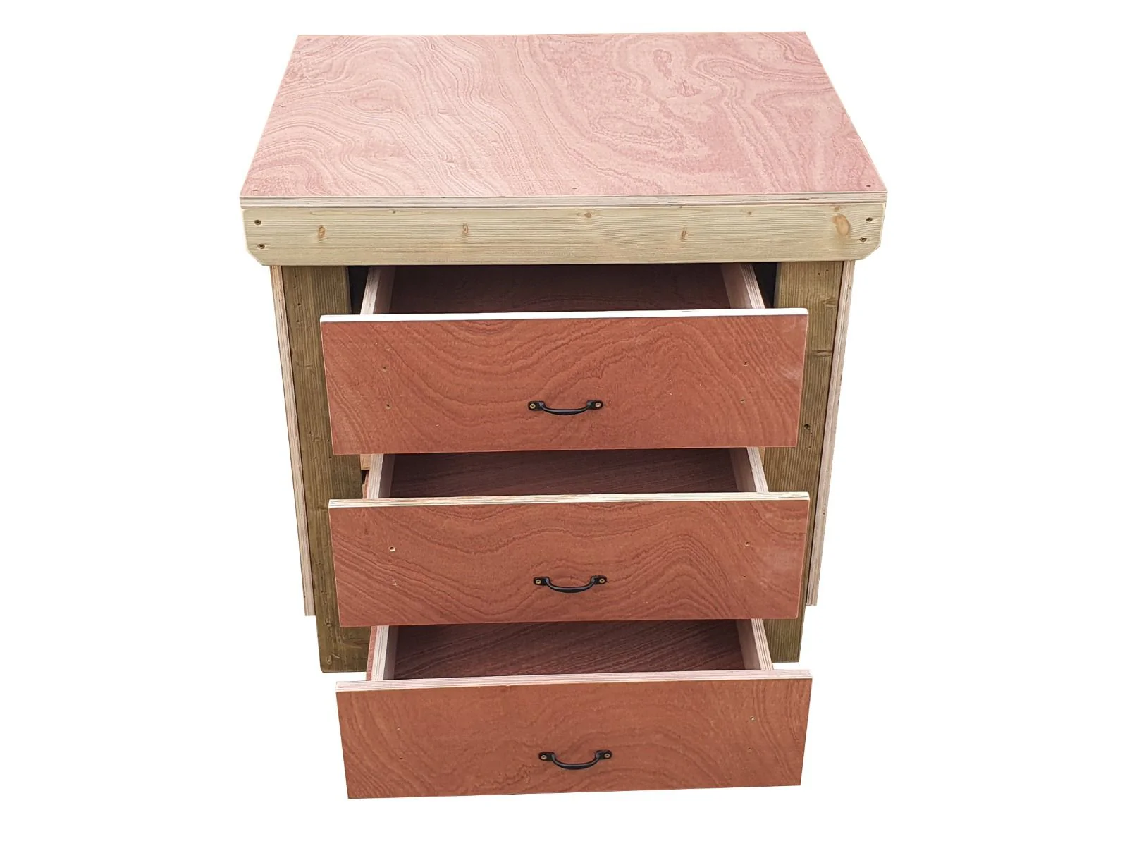 Wooden Eucalyptus Hardwood Top Workbench, Tool Cabinet With Drawers (V.2) - Image 18