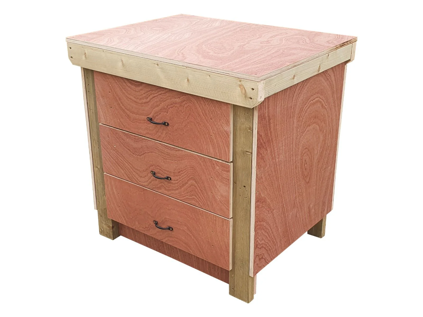 Wooden Eucalyptus Hardwood Top Workbench, Tool Cabinet With Drawers (V.2) - Image 19