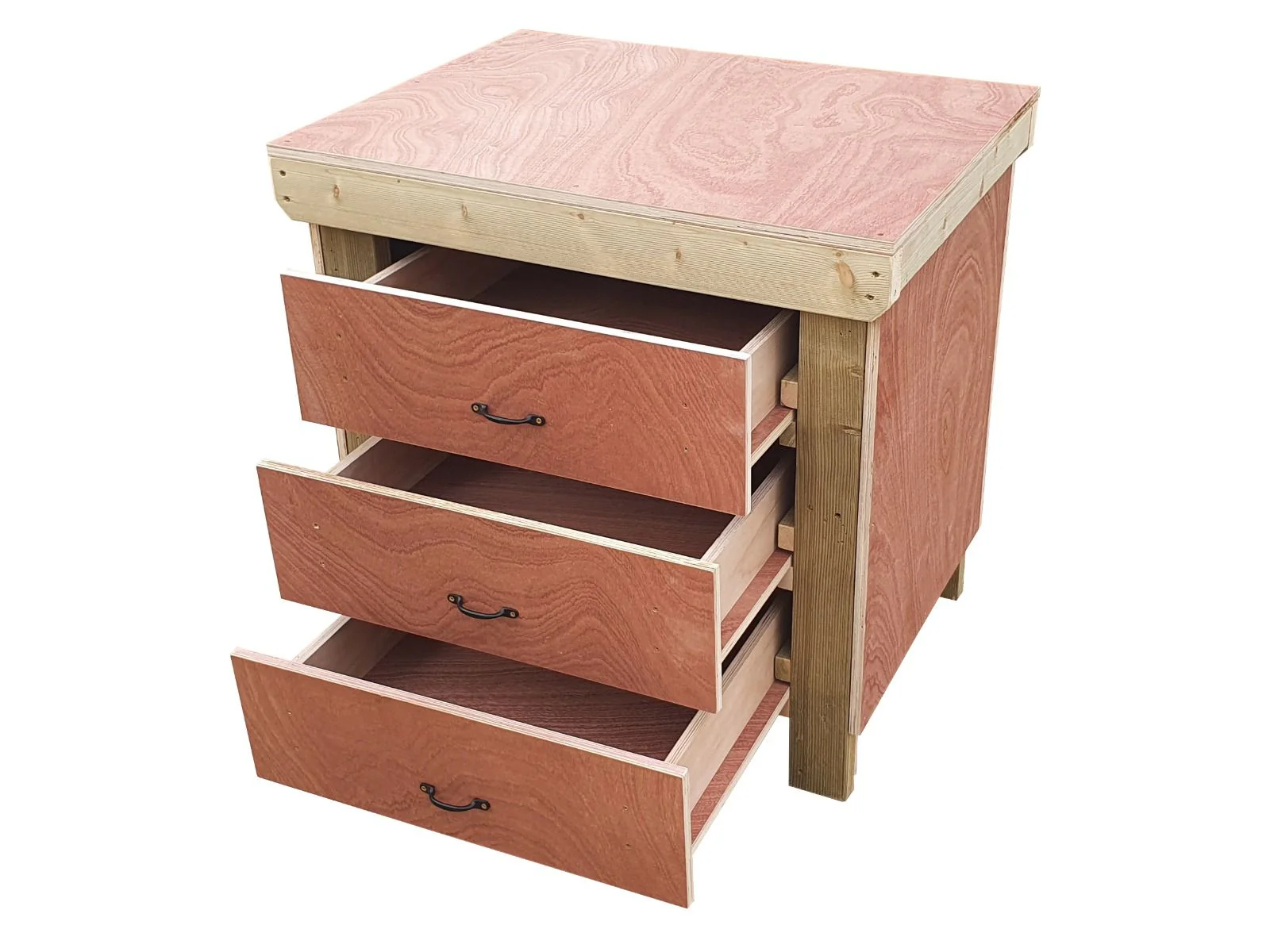 Wooden Eucalyptus Hardwood Top Workbench, Tool Cabinet With Drawers (V.2) - Image 28