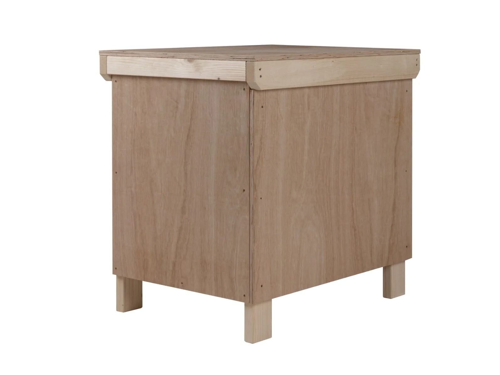 Wooden Eucalyptus hardwood top workbench with lockable cupboard (V.9) with double shelf - Image 6