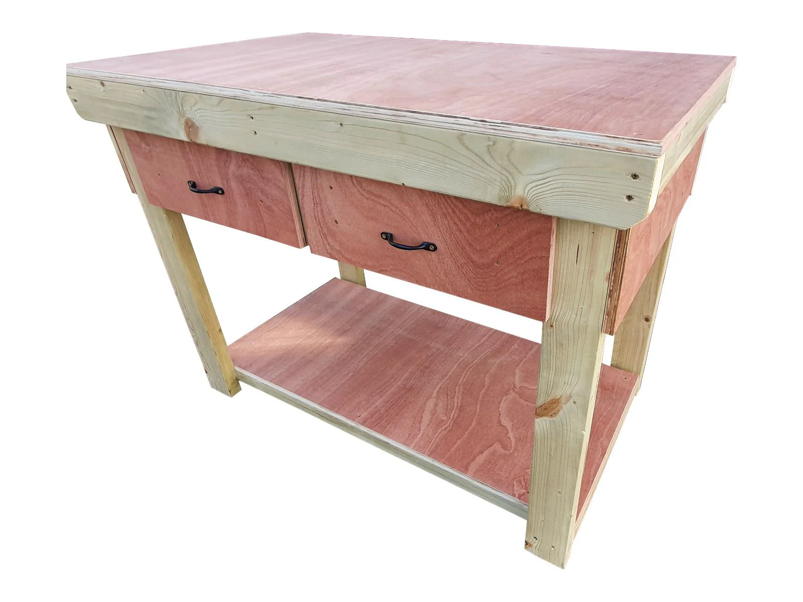Wooden Eucalyptus hardwood workbench, tool cabinet with drawer (V.1) - Image 16