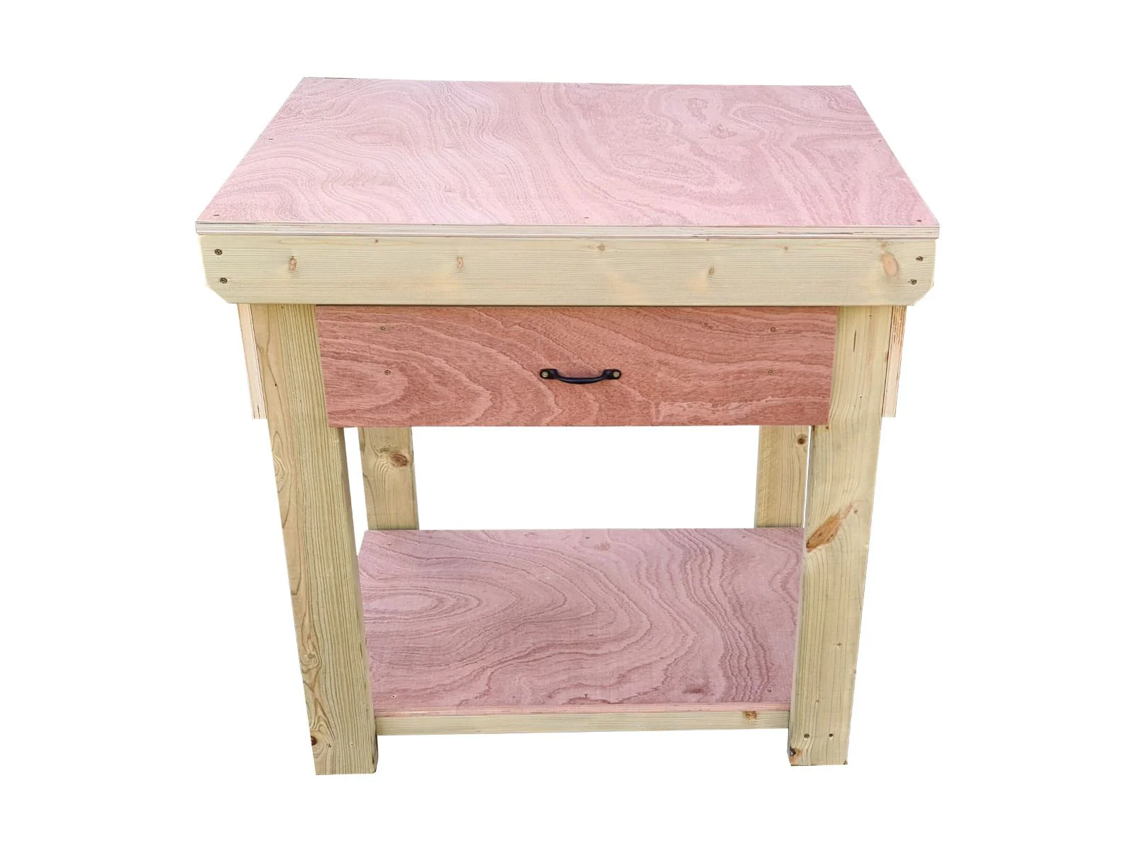 Wooden Eucalyptus hardwood workbench, tool cabinet with drawer (V.1) - Image 17