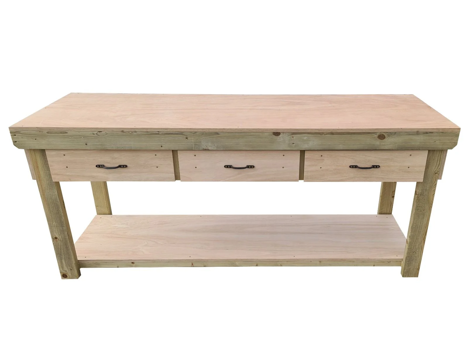 Wooden Eucalyptus hardwood workbench, tool cabinet with drawer (V.1) - Image 18