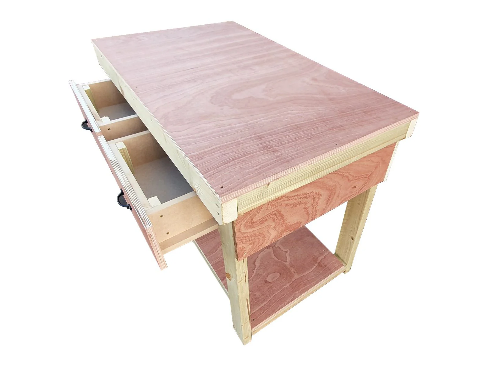 Wooden Eucalyptus hardwood workbench, tool cabinet with drawer (V.1) - Image 22