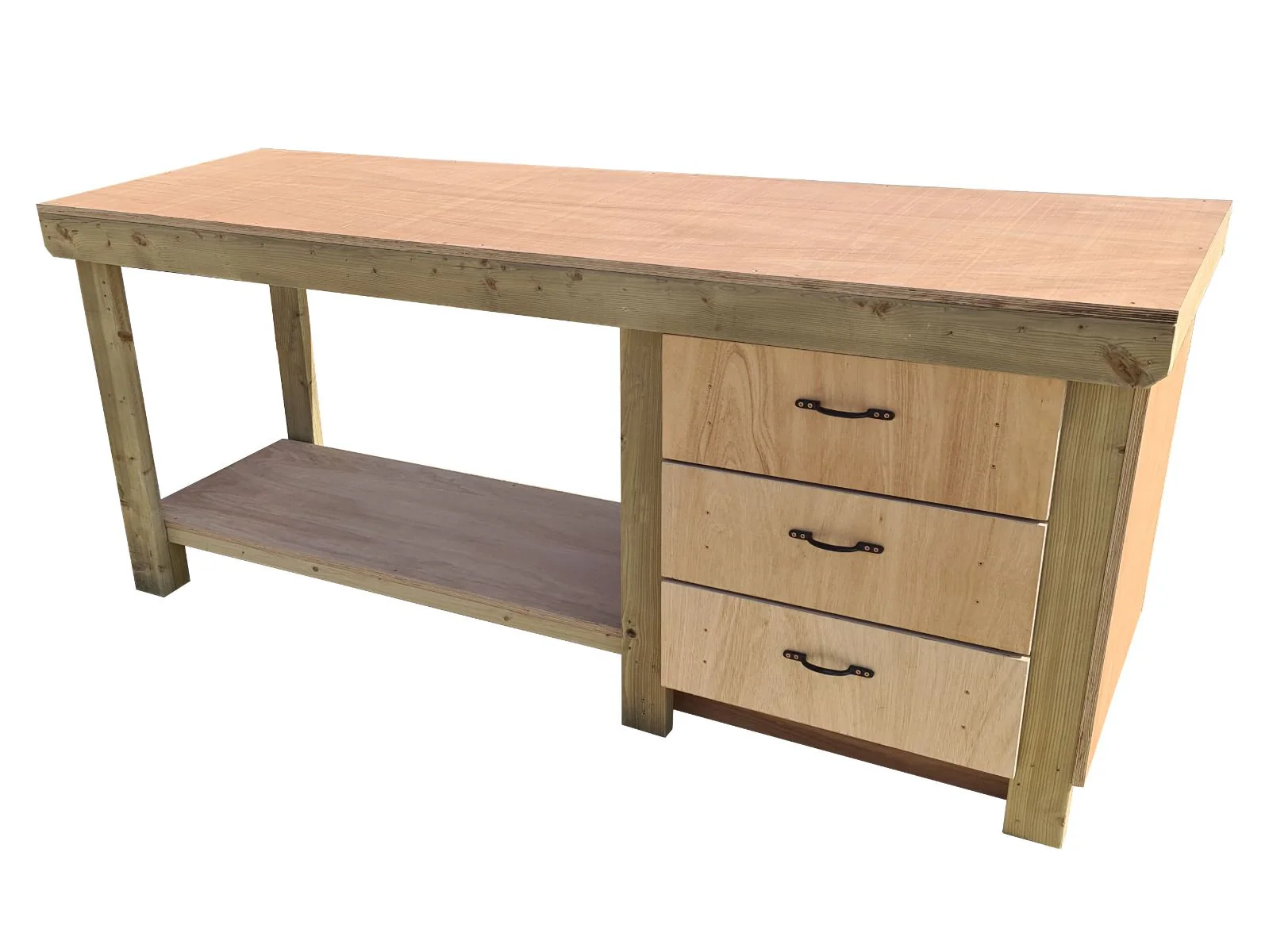 Wooden Eucalyptus top tool cabinet workbench with storage shelf (V.7) - Image 5