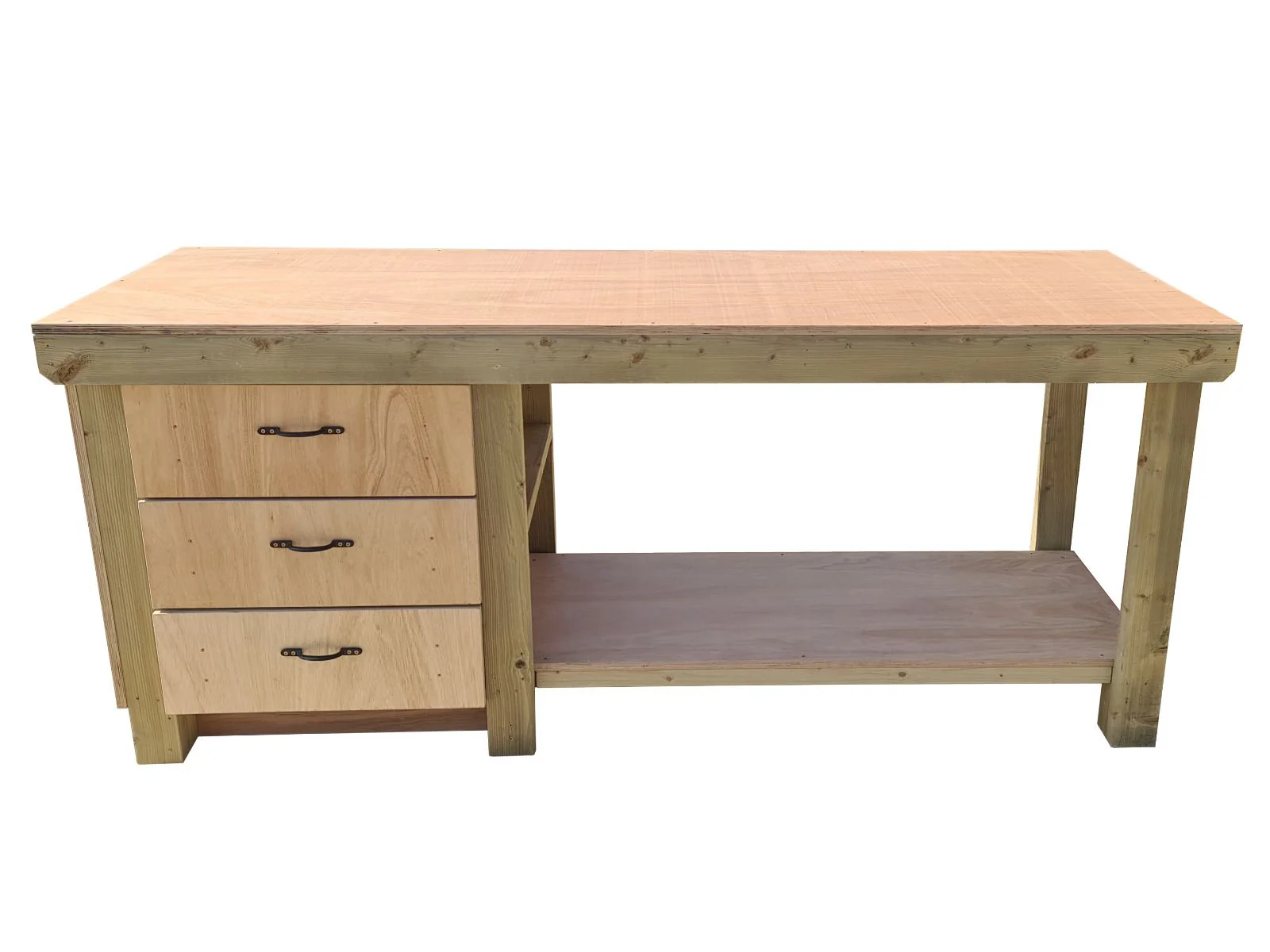 Wooden Eucalyptus top tool cabinet workbench with storage shelf (V.7) - Image 7