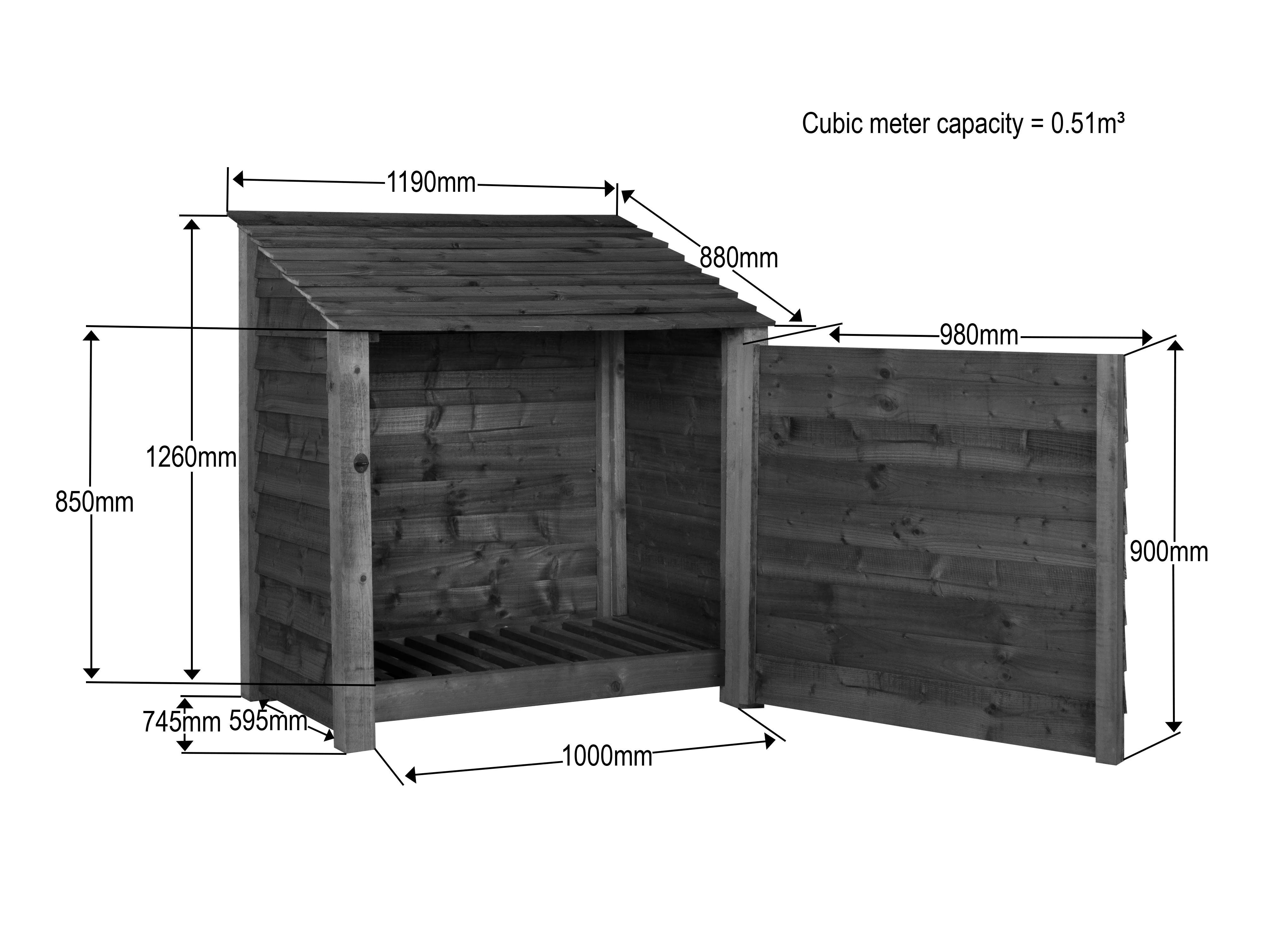 Wooden Garden Tool Storage W-119cm, H-126cm or 180cm, D-88cm - Image 10