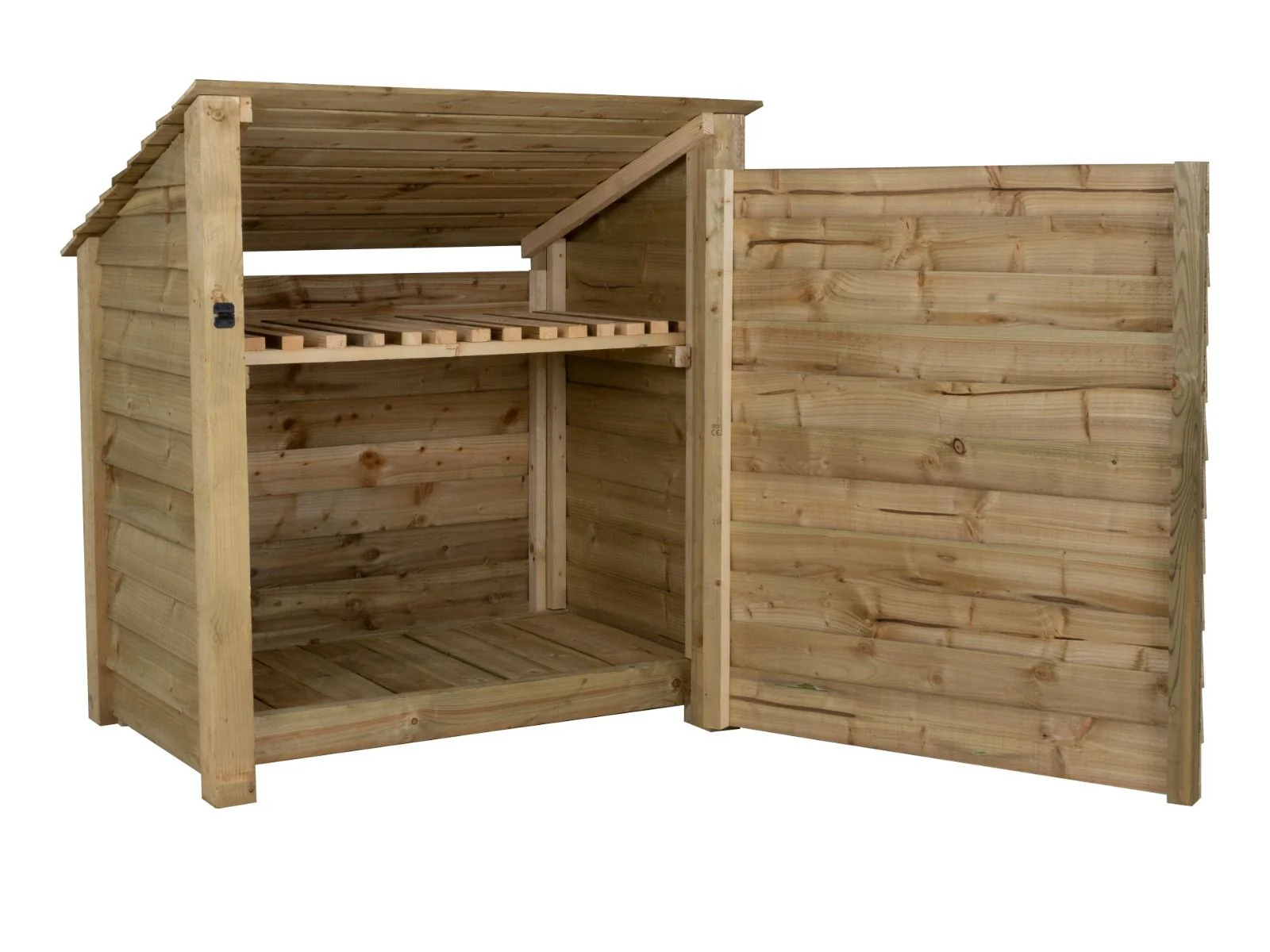 Wooden Garden Tool Storage with Shelf (Roof Sloping Back) W-119cm, H-126cm or 180cm, D-88cm - Image 6