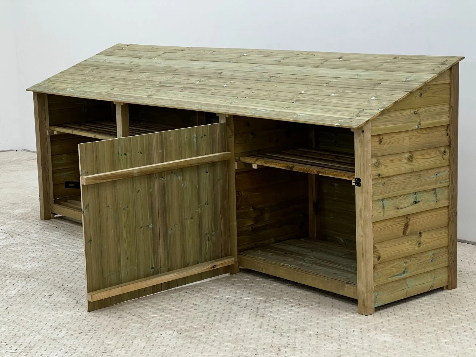 Wooden Garden Tool Storage with Shelf W-335cm, H-126cm or 180cm, D-88cm - Image 4