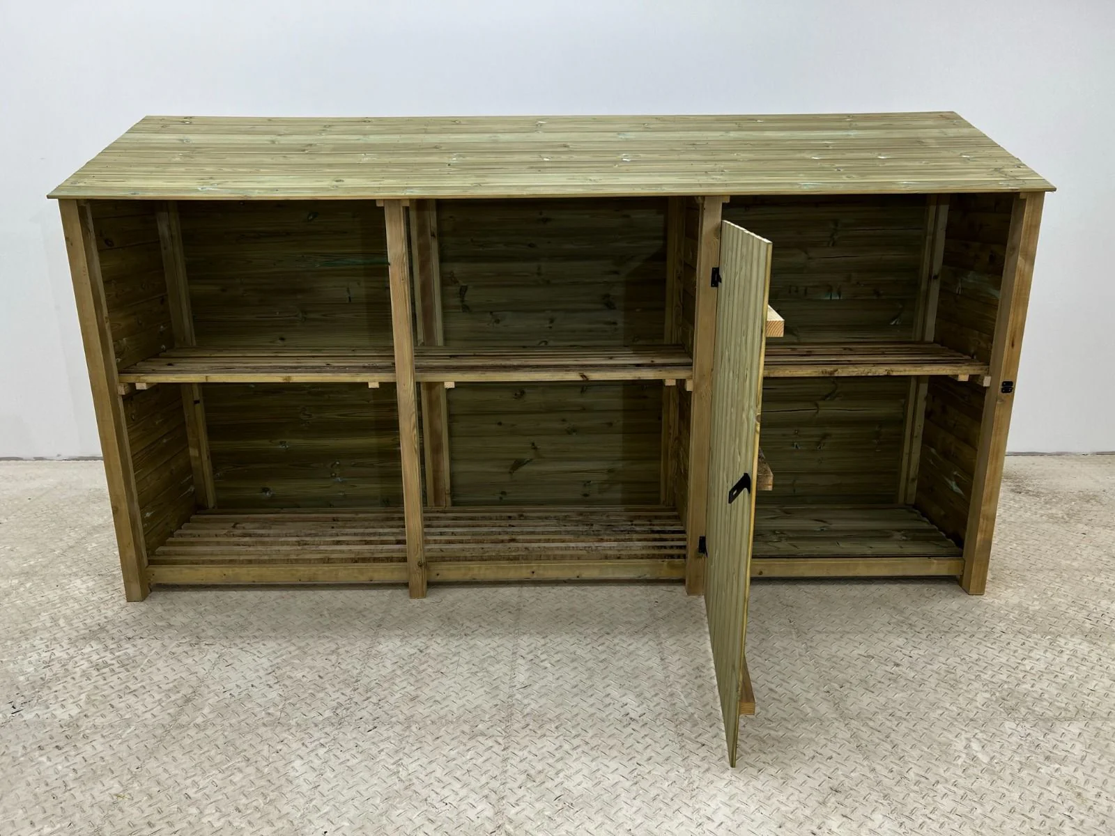 Wooden Garden Tool Storage with Shelf W-335cm, H-126cm or 180cm, D-88cm - Image 5