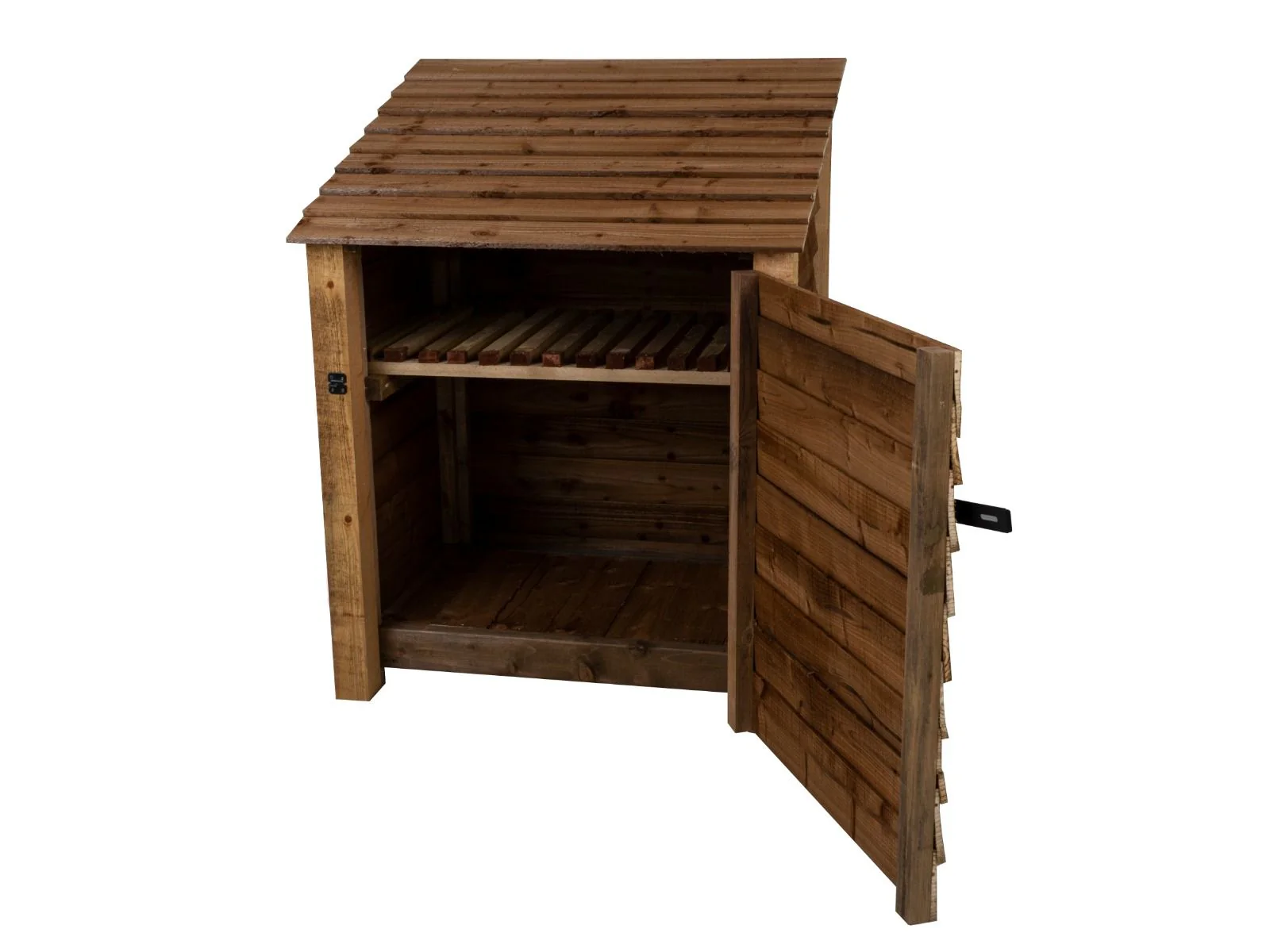 Wooden Garden Tool Storage with Shelf W-99cm, H-126cm or 180cm, D-88cm - Brown Finish - Image 8