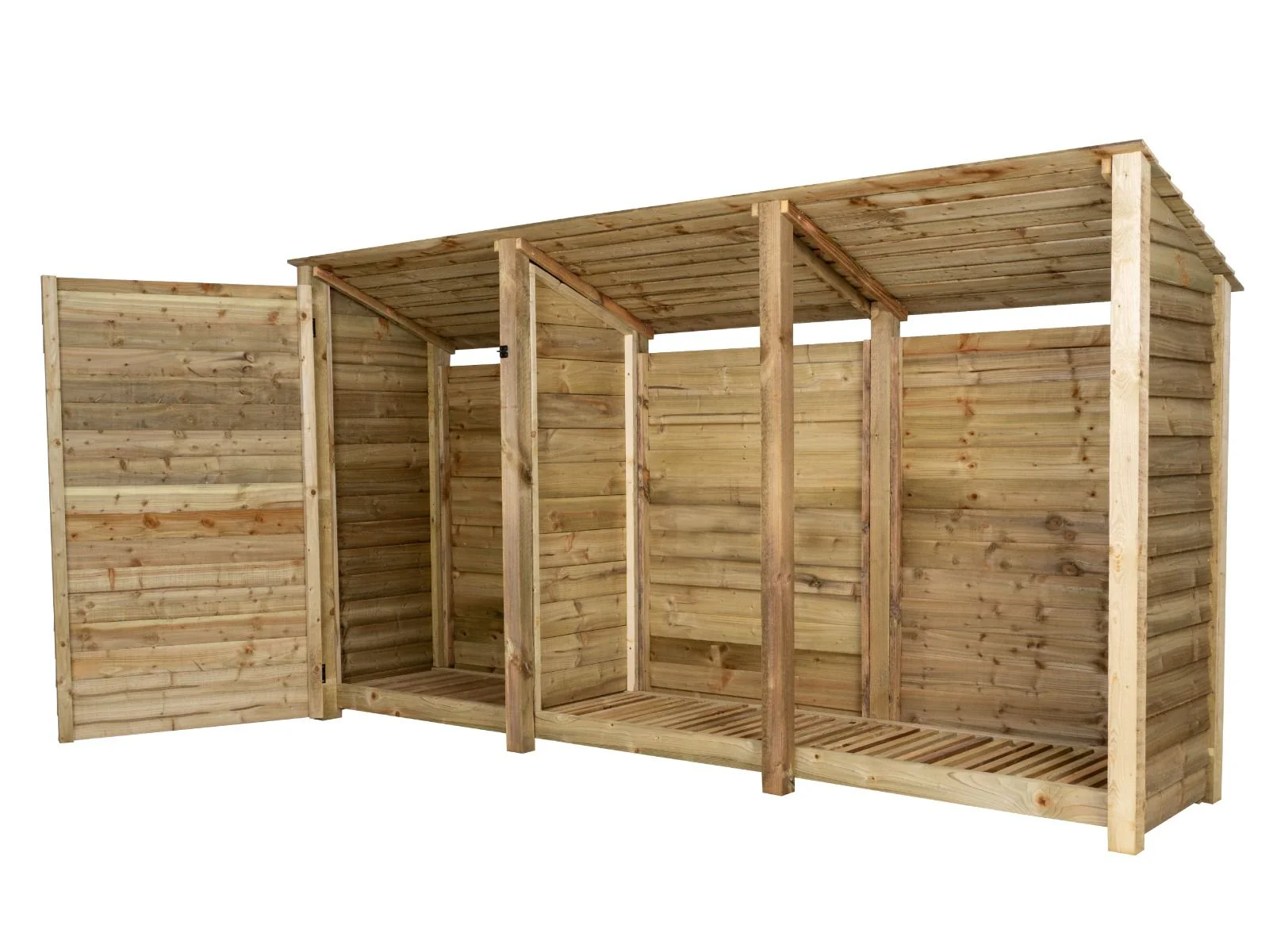 Wooden Garden Tool Storage (Roof Sloping Back) W-335cm, H-126cm or 180cm, D-88cm - Image 4