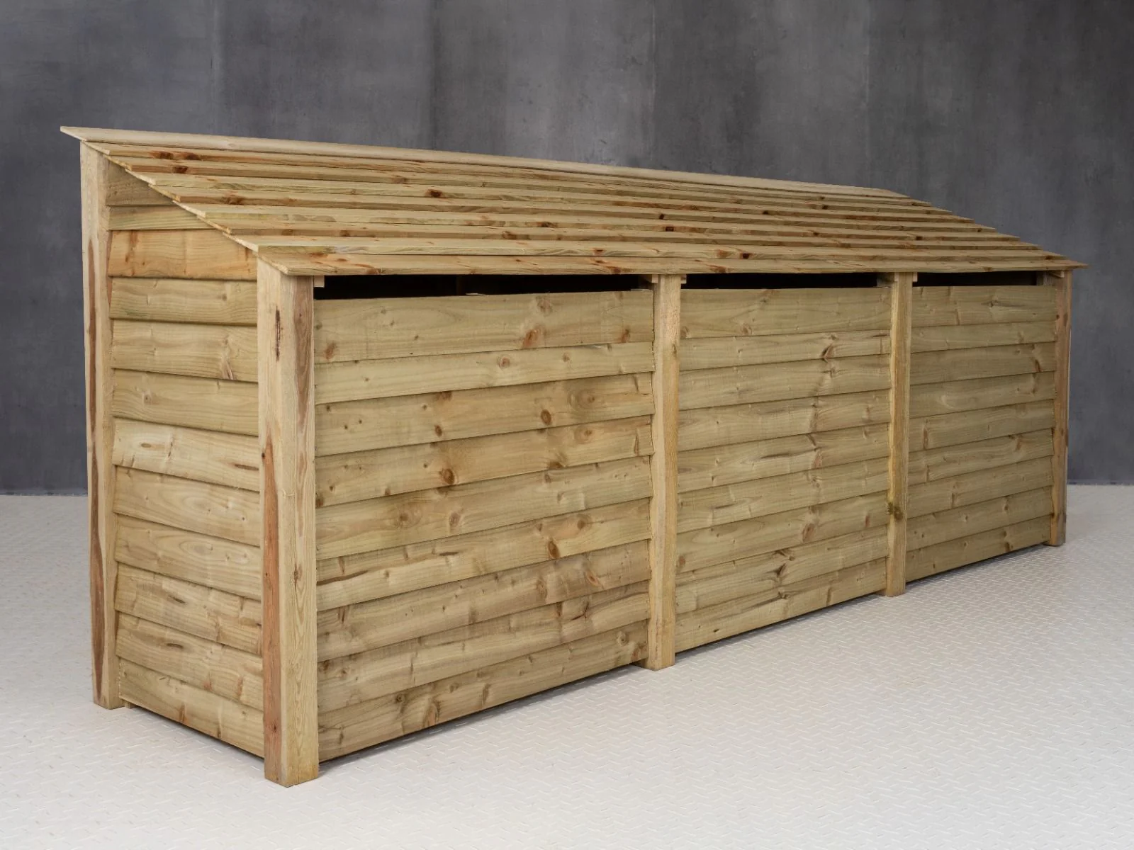 Wooden Garden Tool Storage (Roof Sloping Back) W-335cm, H-126cm or 180cm, D-88cm - Image 7