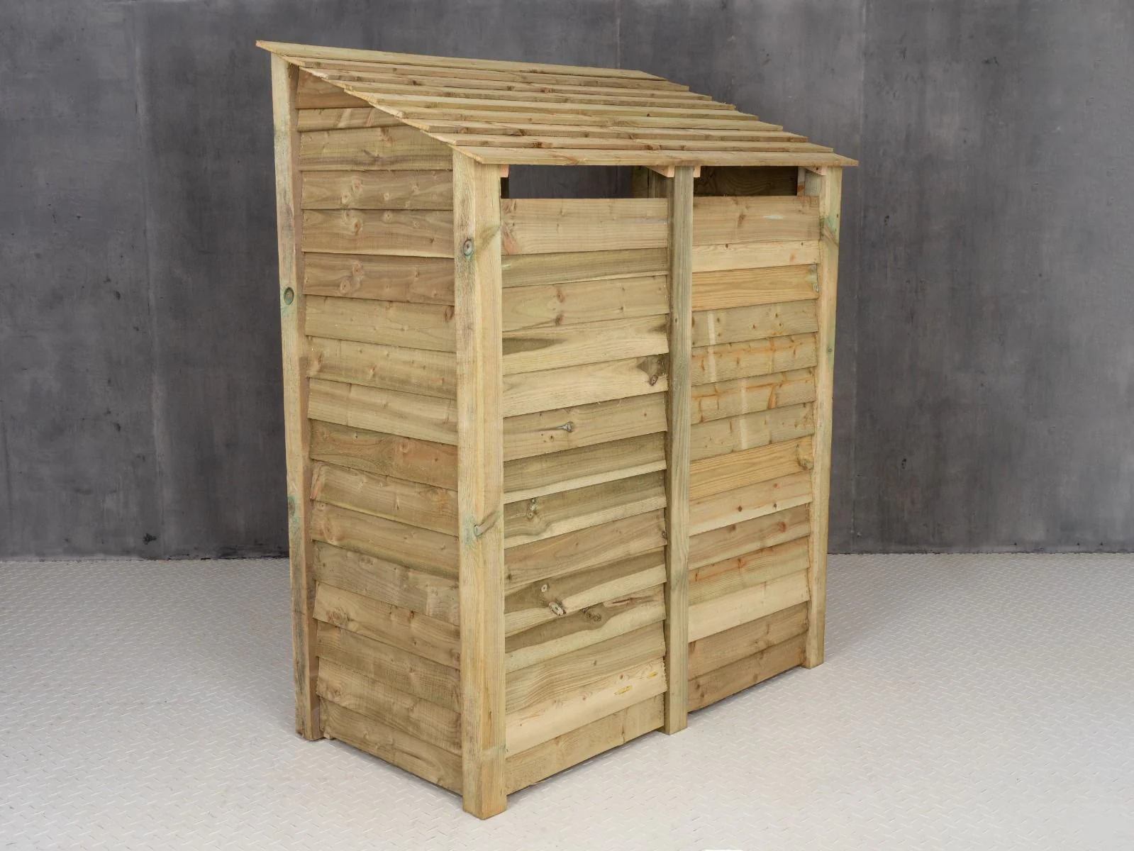 Wooden Garden Tool Storage (Roof Sloping Back) with Shelf W-146cm, H-126cm or 180cm, D-88cm - Image 3