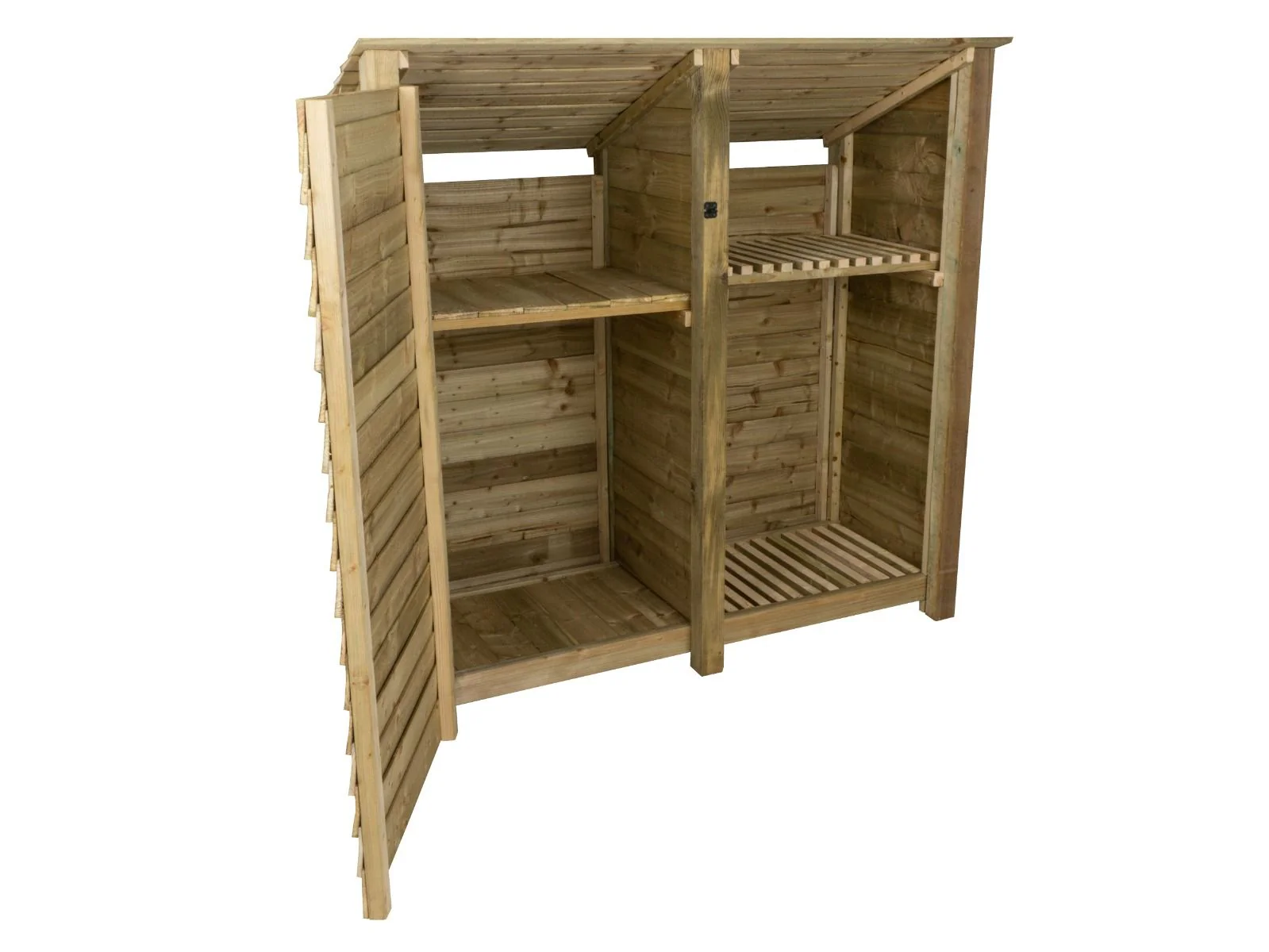 Wooden Garden Tool Storage (Roof Sloping Back) with Shelf W-187cm, H-126cm or 180cm, D-88cm - Image 5