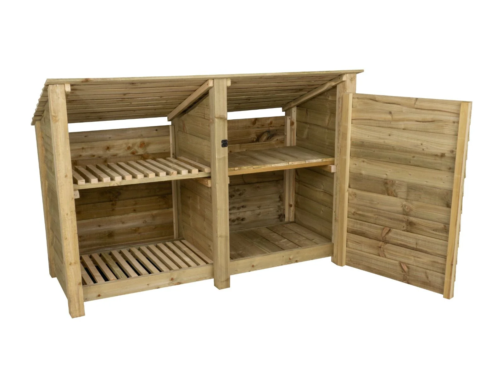 Wooden Garden Tool Storage (Roof Sloping Back) with Shelf W-187cm, H-126cm or 180cm, D-88cm - Image 7