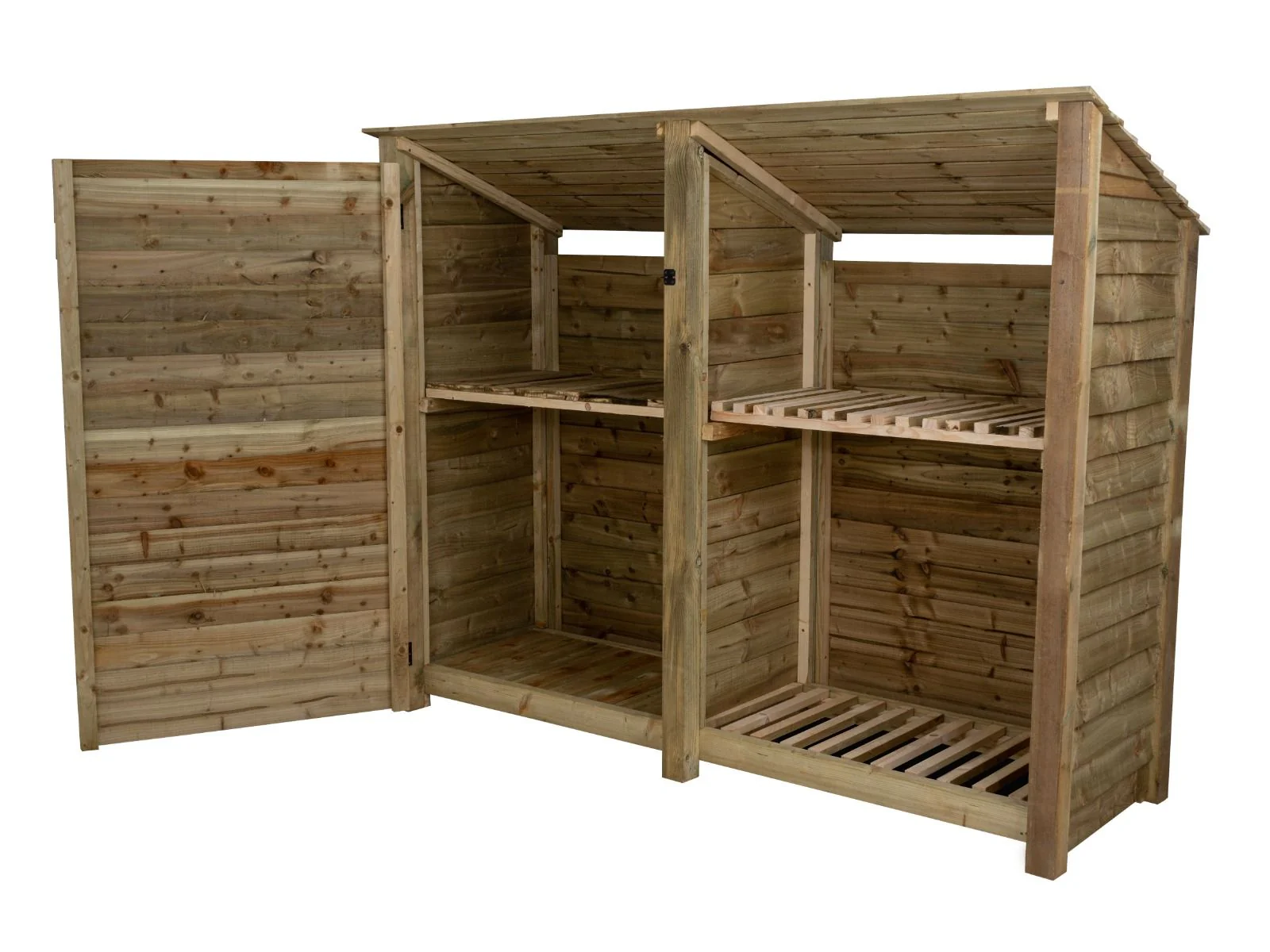 Wooden Garden Tool Storage (Roof Sloping Back) with Shelf W-227cm, H-126cm or 180cm, D-88cm - Image 4