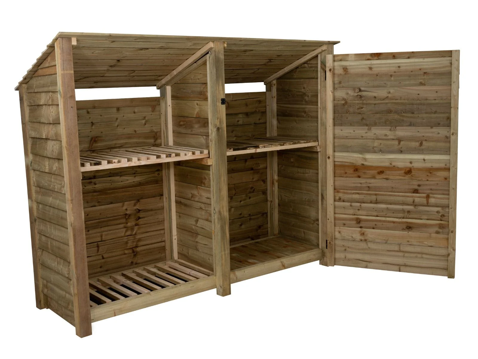 Wooden Garden Tool Storage (Roof Sloping Back) with Shelf W-227cm, H-126cm or 180cm, D-88cm - Image 5