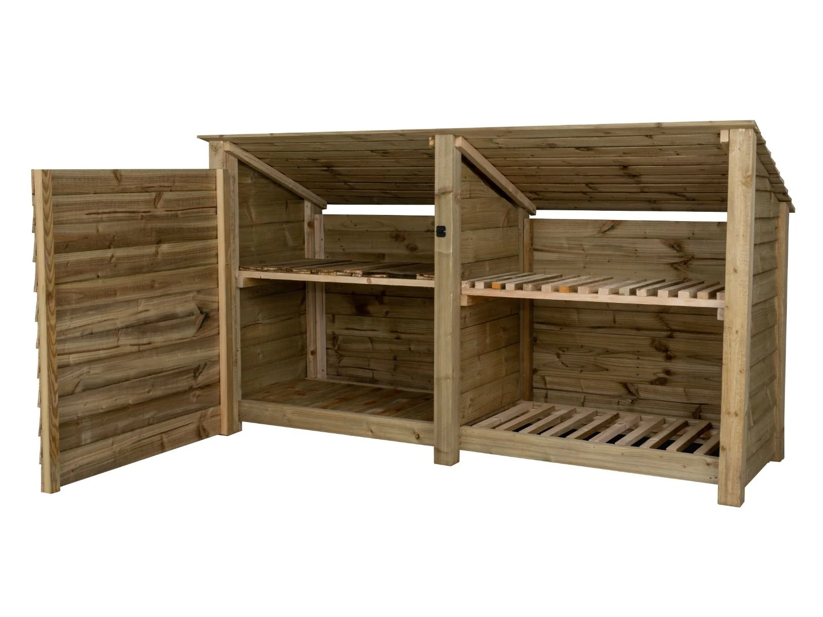 Wooden Garden Tool Storage (Roof Sloping Back) with Shelf W-227cm, H-126cm or 180cm, D-88cm - Image 8