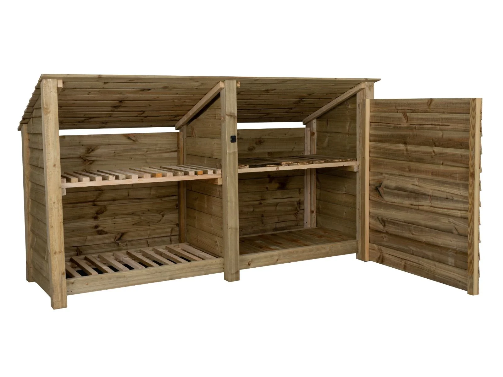 Wooden Garden Tool Storage (Roof Sloping Back) with Shelf W-227cm, H-126cm or 180cm, D-88cm - Image 9