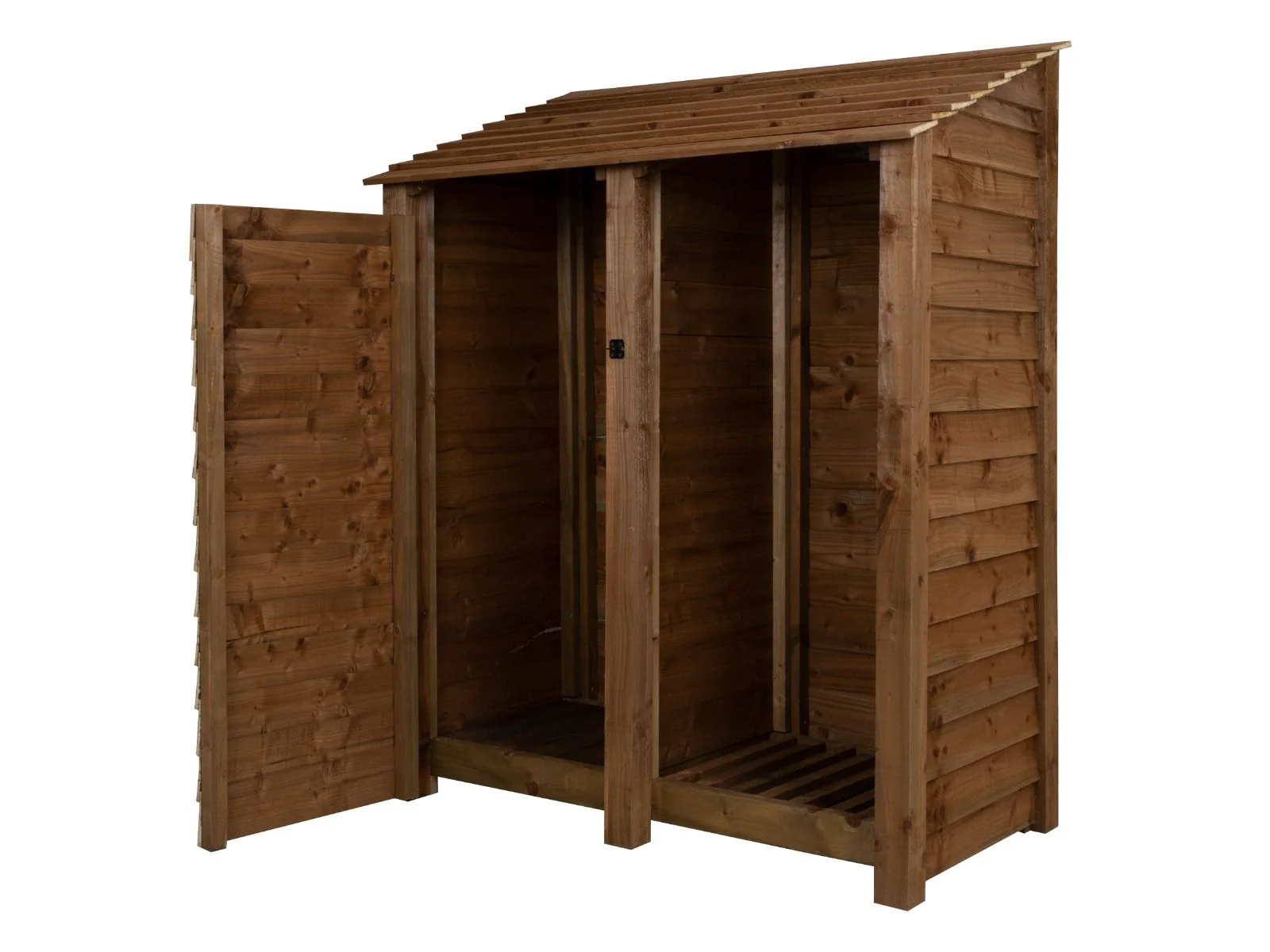 Wooden Garden Tool Storage W-146cm, H-126cm or 180cm, D-88cm - Brown Finish - Image 3