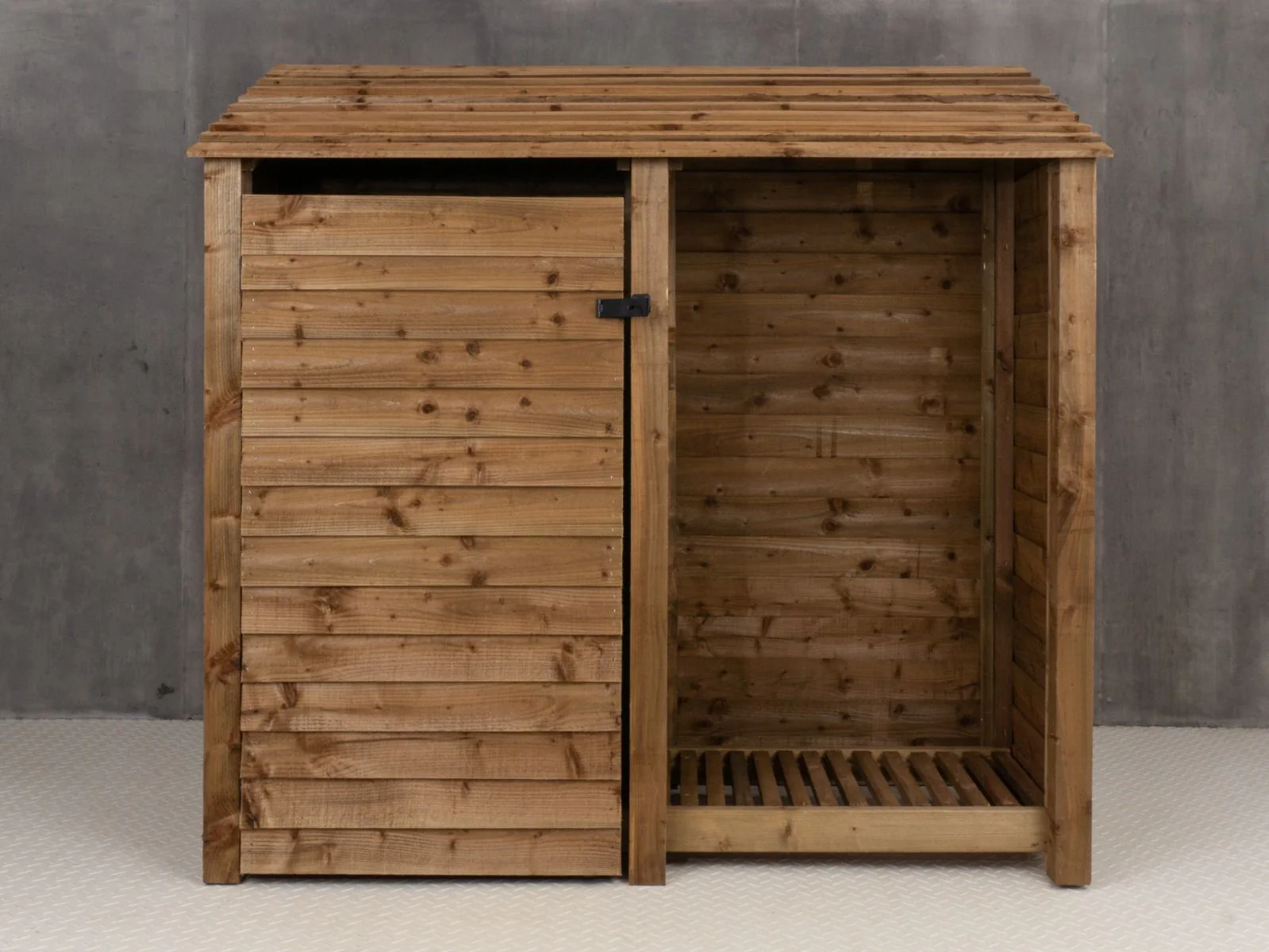 Wooden Garden Tool Storage W-187cm, H-126cm or 180cm, D-88cm - Brown Finish - Image 3