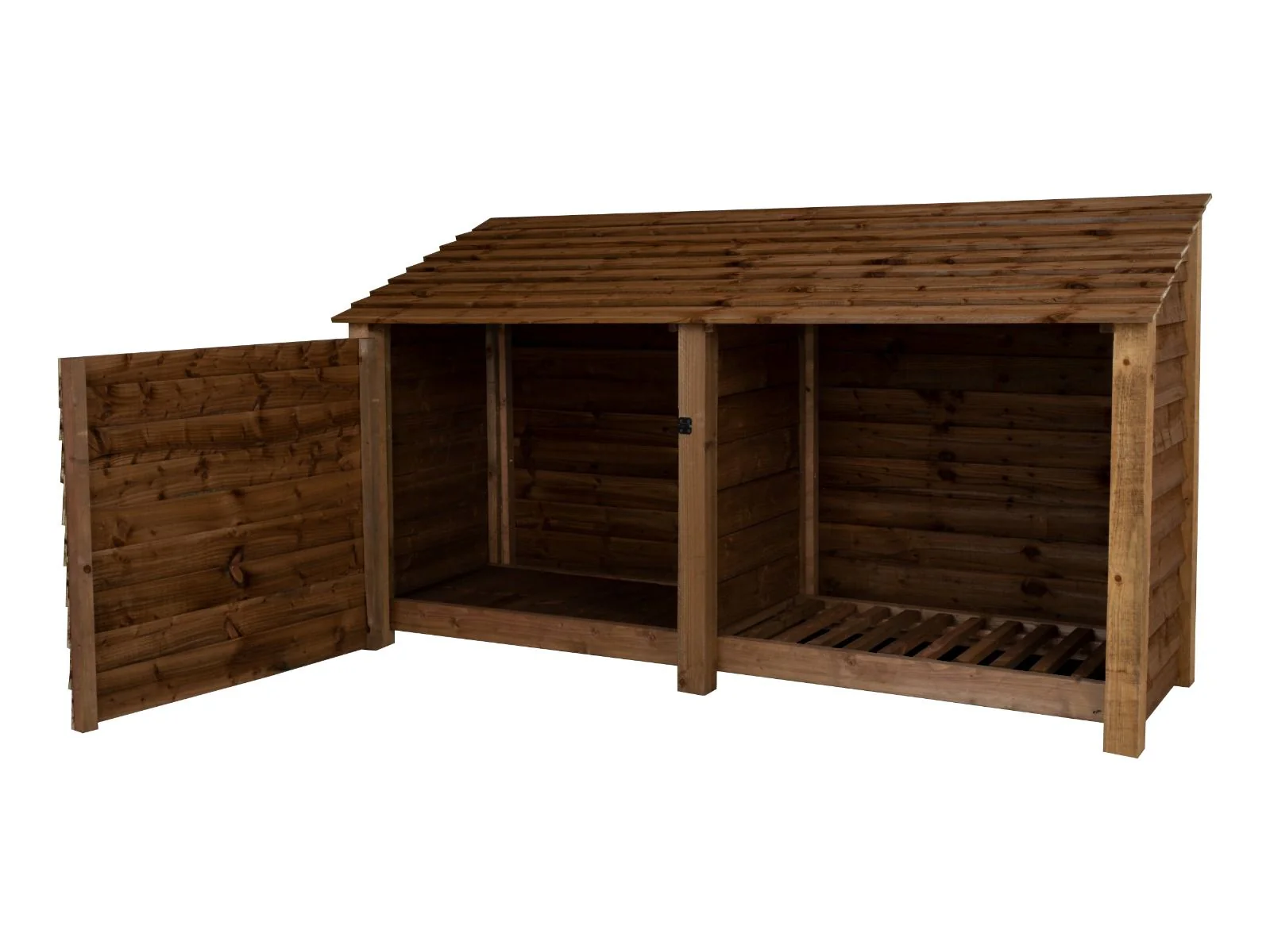 Wooden Garden Tool Storage W-227cm, H-126cm or 180cm, D-88cm - Brown Finish - Image 5