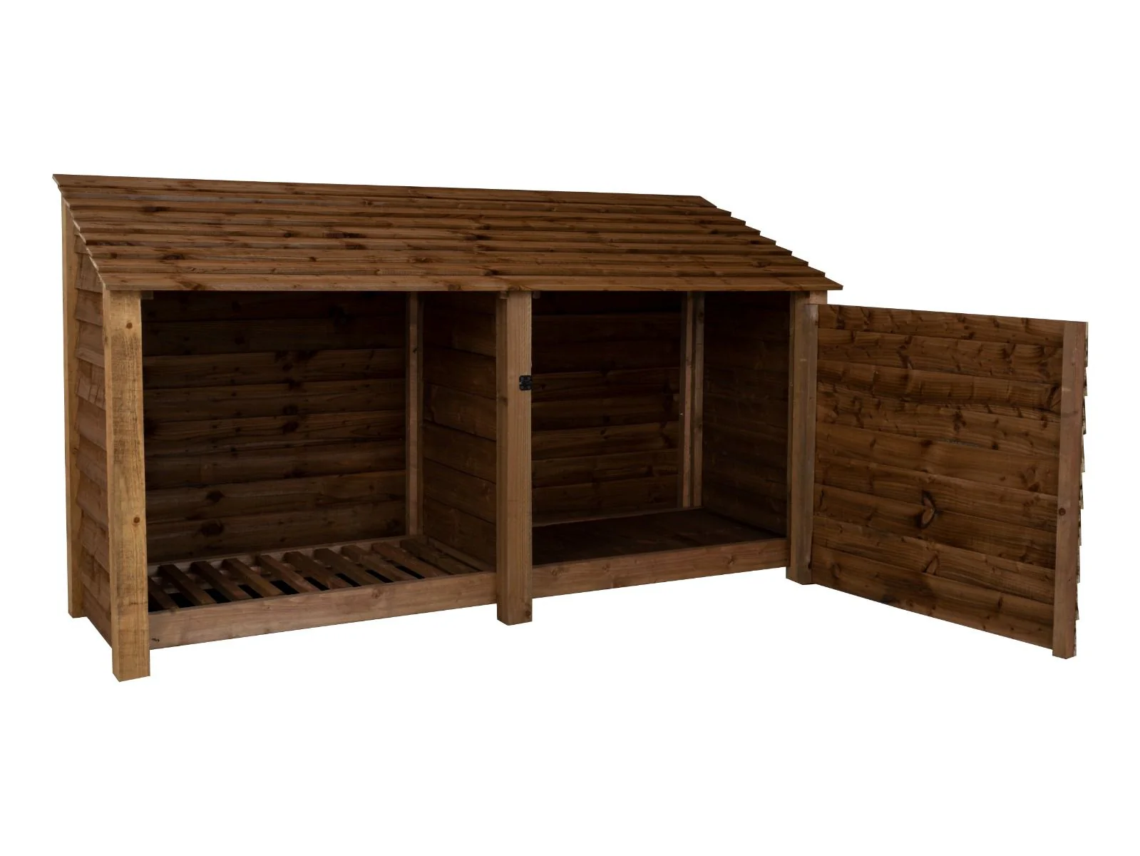 Wooden Garden Tool Storage W-227cm, H-126cm or 180cm, D-88cm - Brown Finish - Image 6