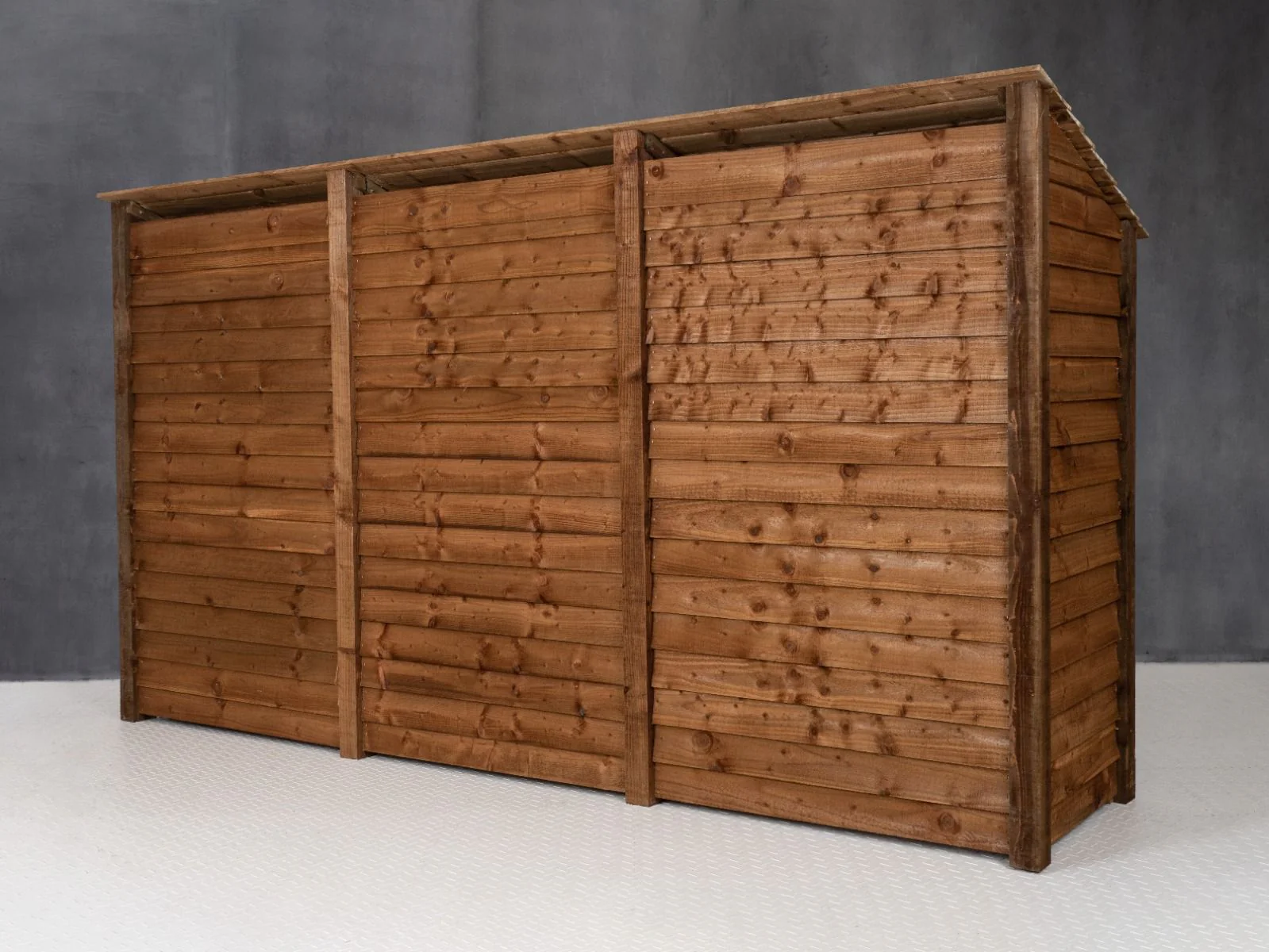 Wooden Garden Tool Storage W-335cm, H-126cm or 180cm, D-88cm - Brown Finish - Image 3