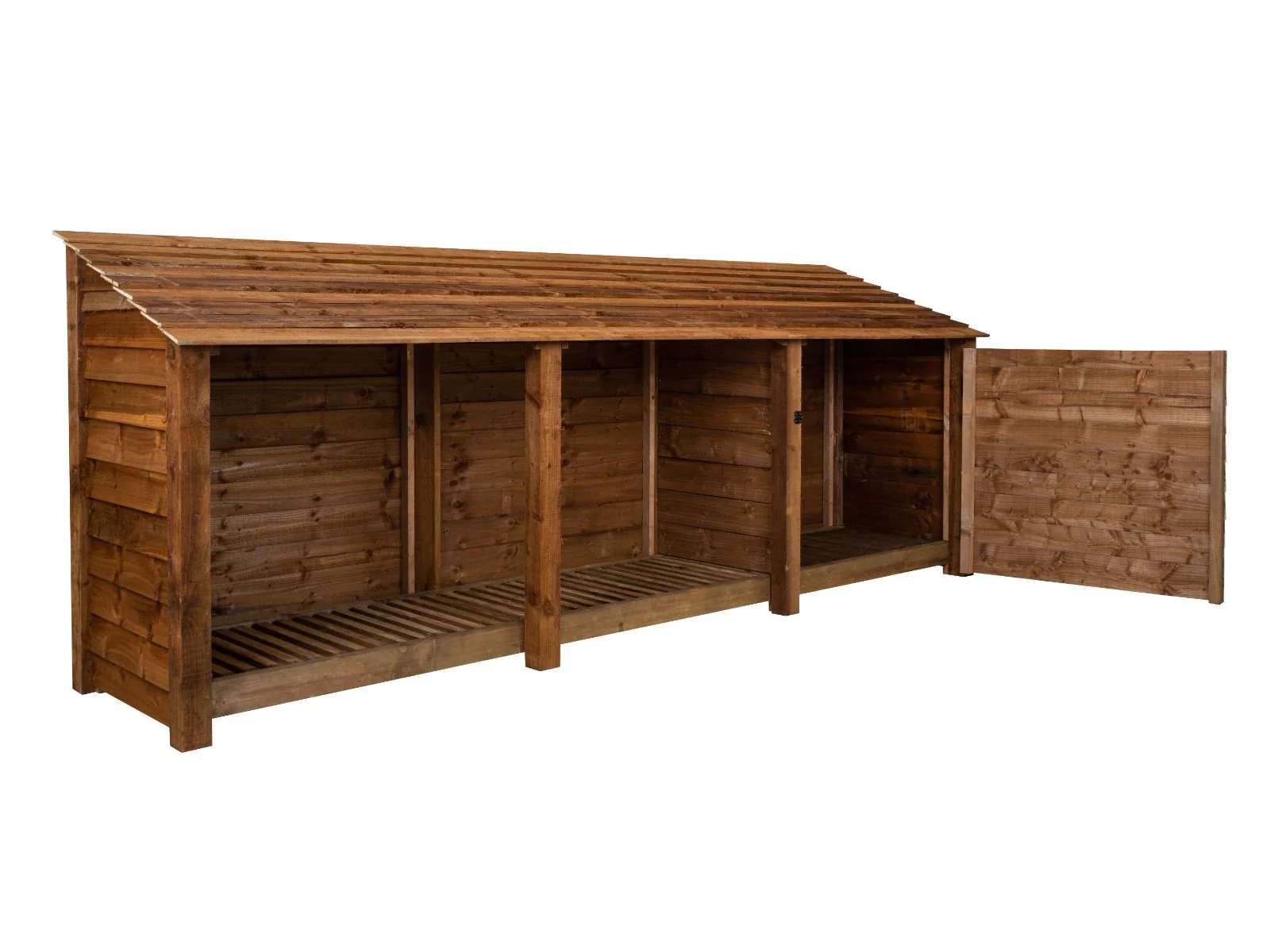 Wooden Garden Tool Storage W-335cm, H-126cm or 180cm, D-88cm - Brown Finish - Image 6