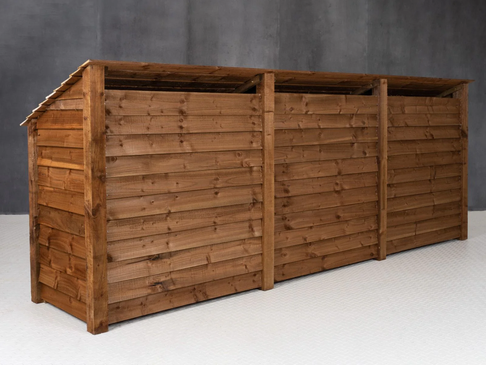 Wooden Garden Tool Storage W-335cm, H-126cm or 180cm, D-88cm - Brown Finish - Image 8