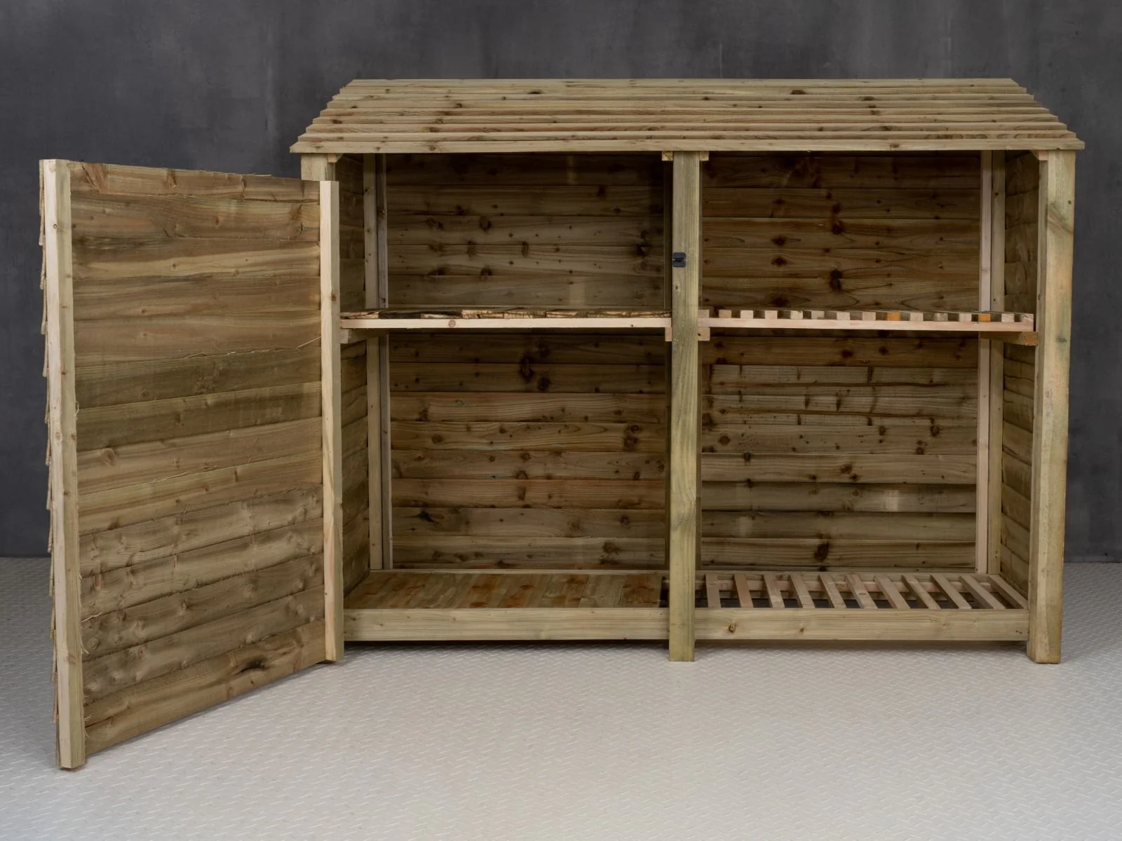 Wooden Garden Tool Storage with Shelf W-227cm, H-126cm or 180cm, D-88cm - Image 3
