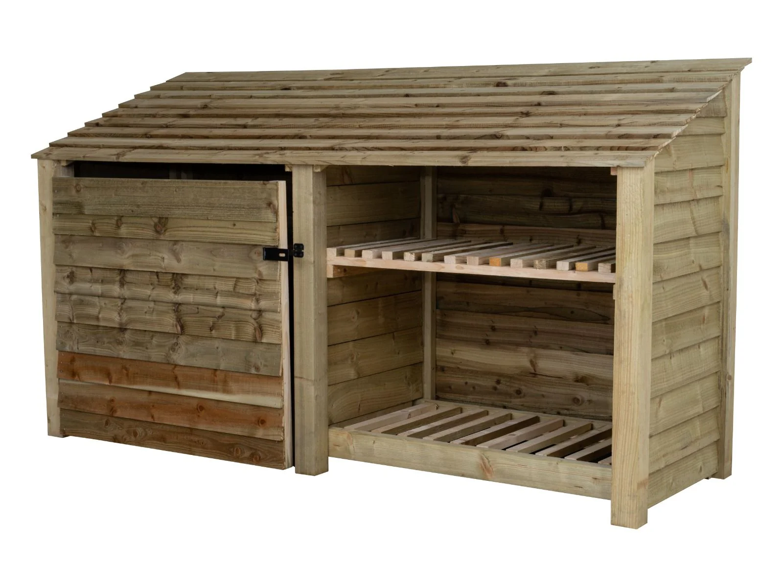 Wooden Garden Tool Storage with Shelf W-227cm, H-126cm or 180cm, D-88cm - Image 4
