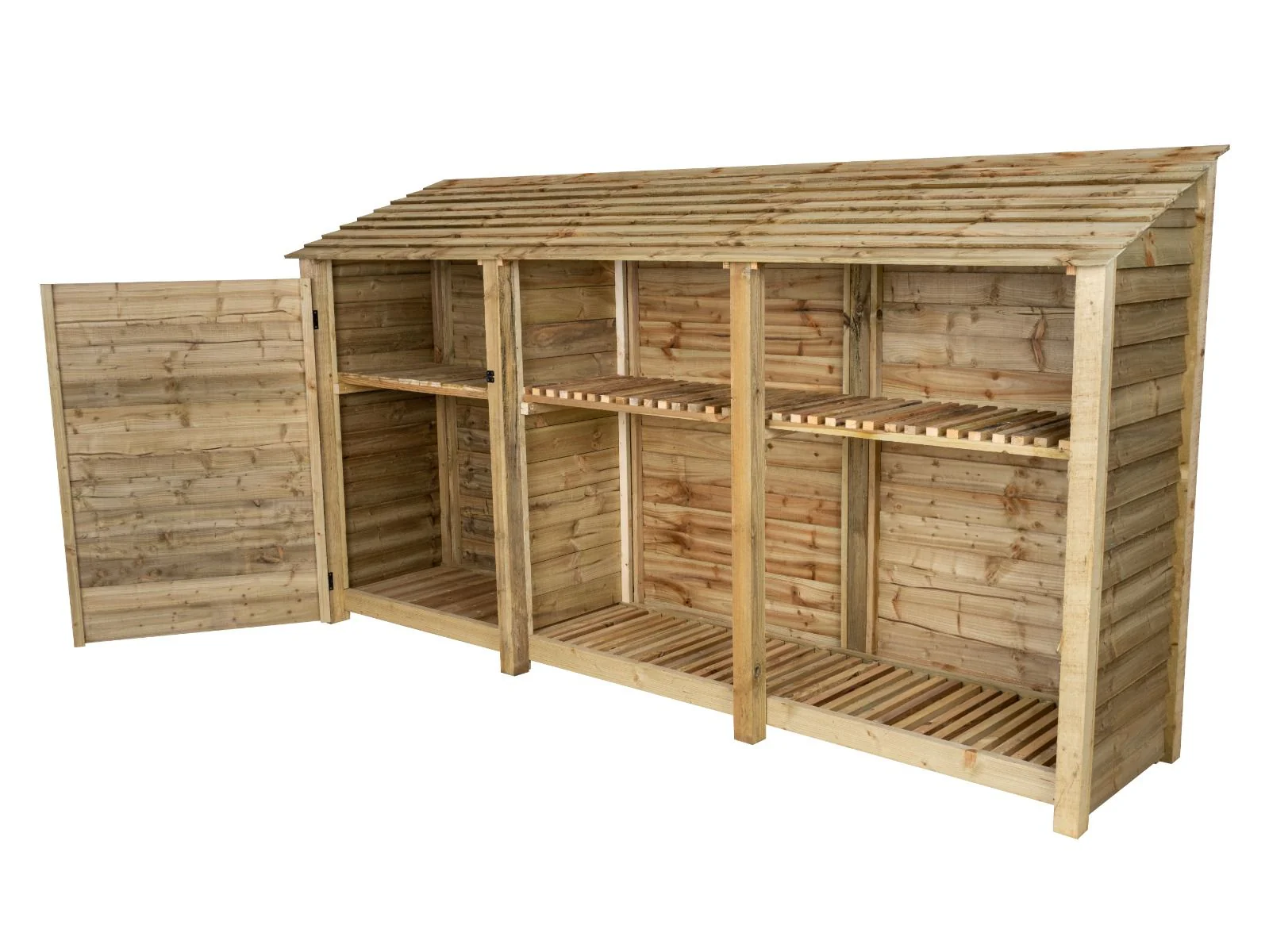 Wooden Garden Tool Storage with Shelf W-335cm, H-126cm or 180cm, D-88cm - Image 4