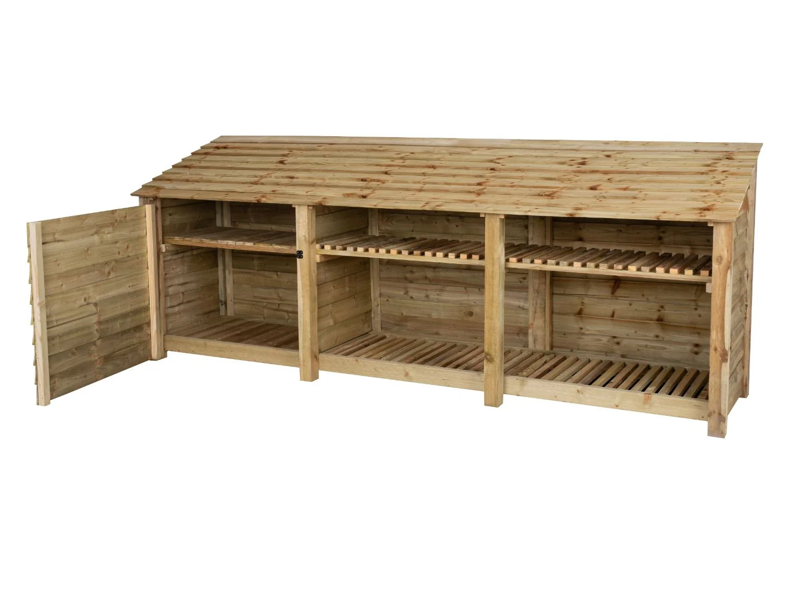 Wooden Garden Tool Storage with Shelf W-335cm, H-126cm or 180cm, D-88cm - Image 6