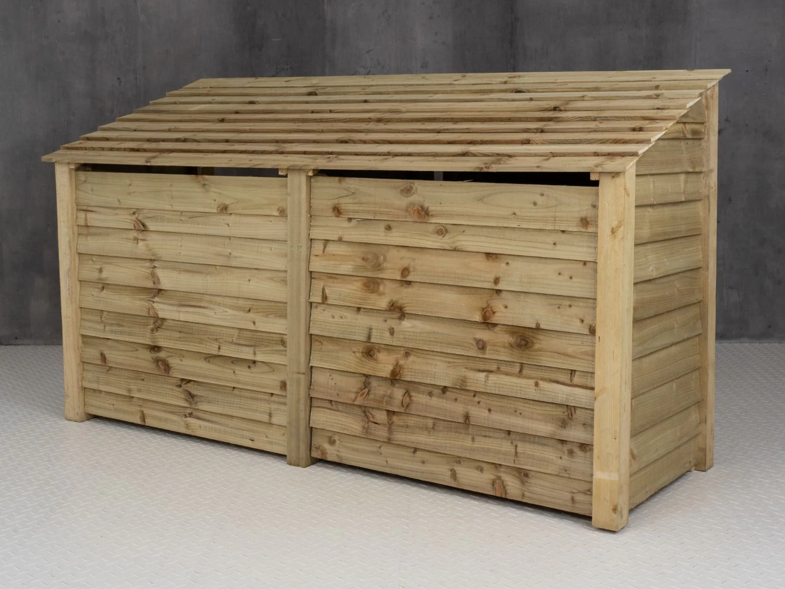 Wooden Log Store (Roof Sloping Back) W-227cm, H-126cm or 180cm, D-88cm - Image 4
