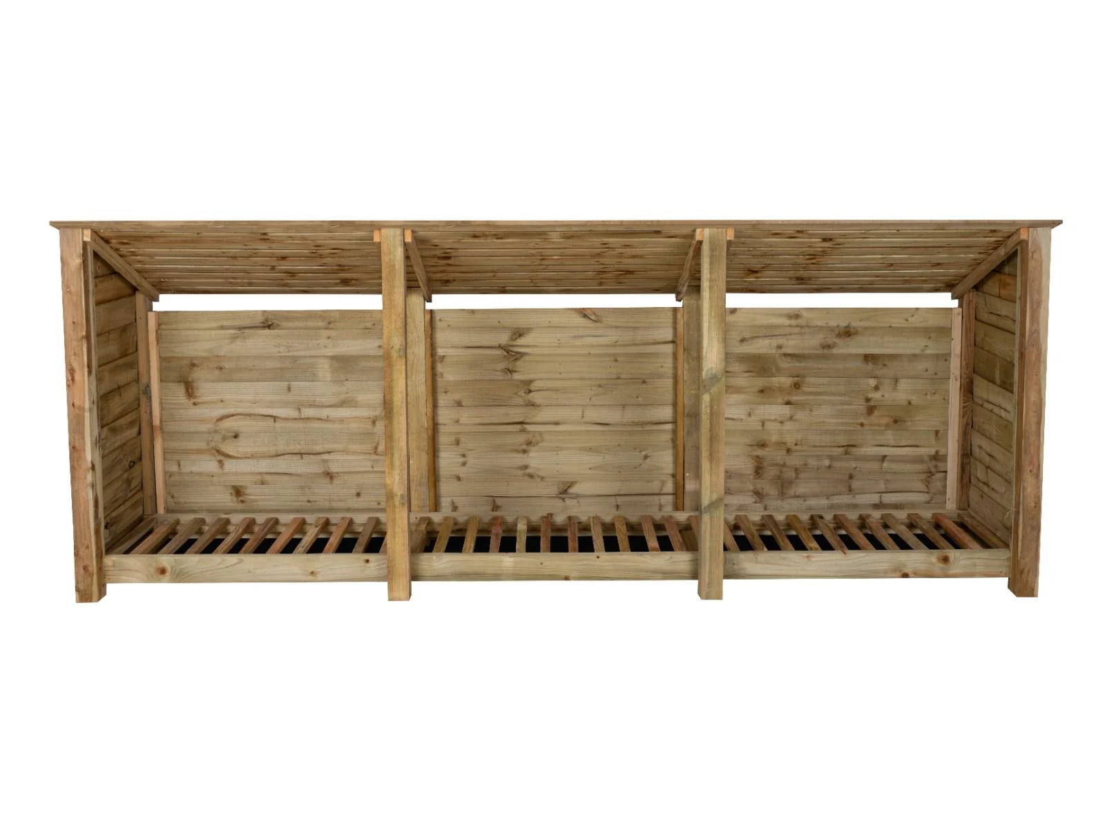 Wooden Log Store (Roof Sloping Back) W-335cm, H-126cm or 180cm, D-88cm - Image 4