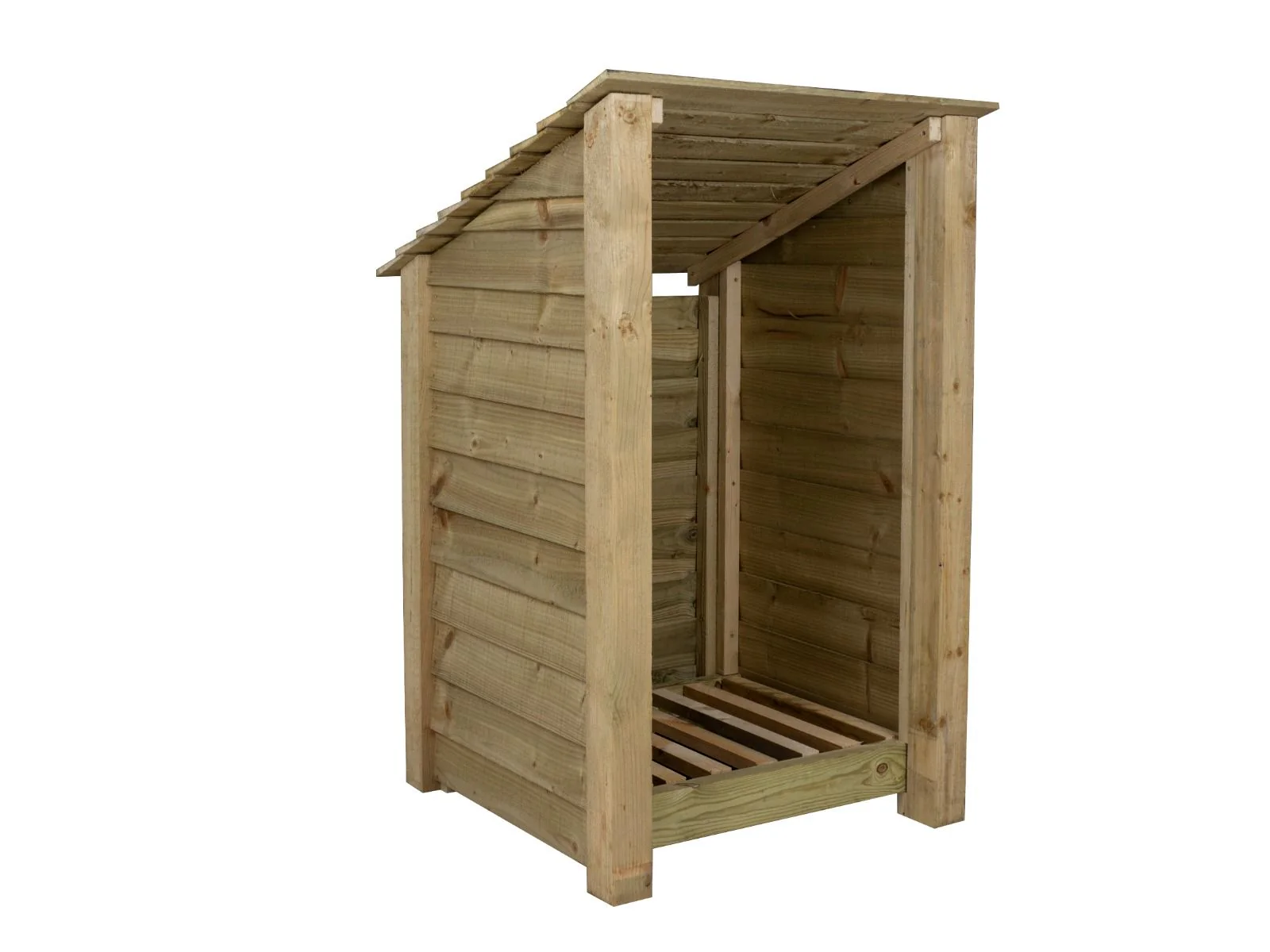 Wooden Log Store (Roof Sloping Back) W-79cm, H-126cm or 180cm, D-88cm - Image 3