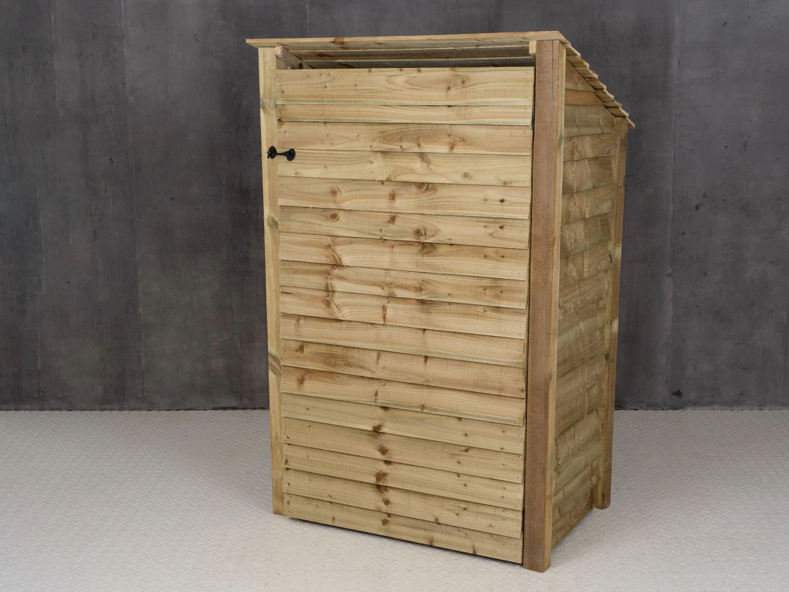 Wooden Log Store (Roof Sloping Back) with Door and Shelf W-119cm, H-126cm Or 180cm, D-88cm - Image 4