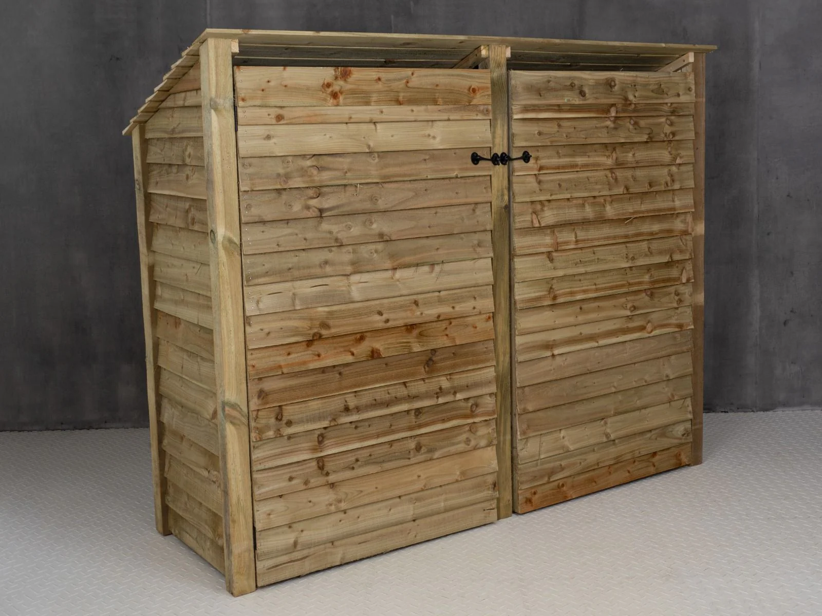 Wooden Log Store (Roof Sloping Back) with Doors W-227cm, H-126cm or 180cm, D-88cm - Image 3