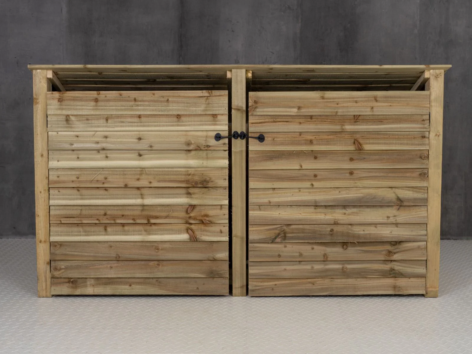Wooden Log Store (Roof Sloping Back) with Doors W-227cm, H-126cm or 180cm, D-88cm - Image 7