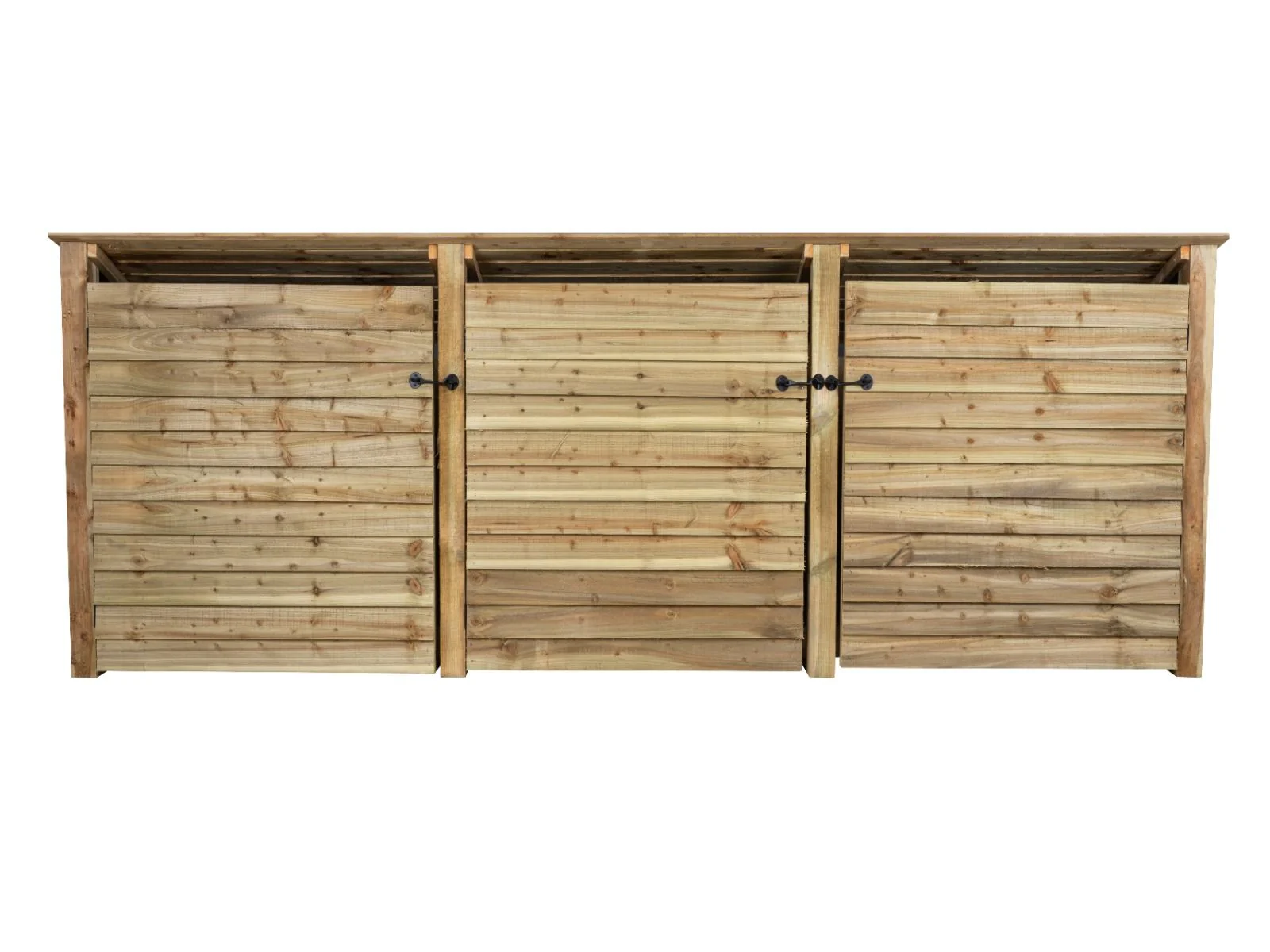 Wooden Log Store (Roof Sloping Back) with Doors W-335cm, H-126cm or 180cm, D-88cm - Image 8