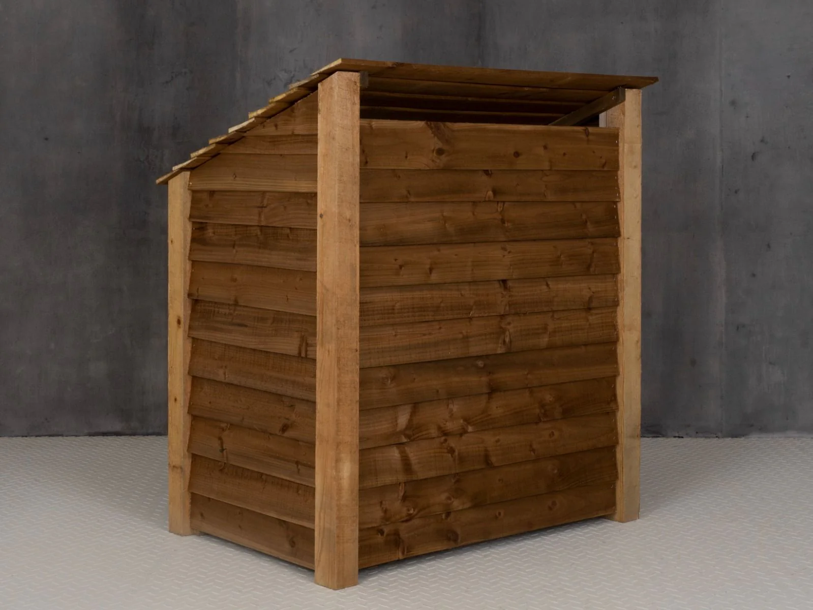 Wooden Log Store W-119cm, H-126cm or 180cm, D-88cm - Brown Finish - Image 3