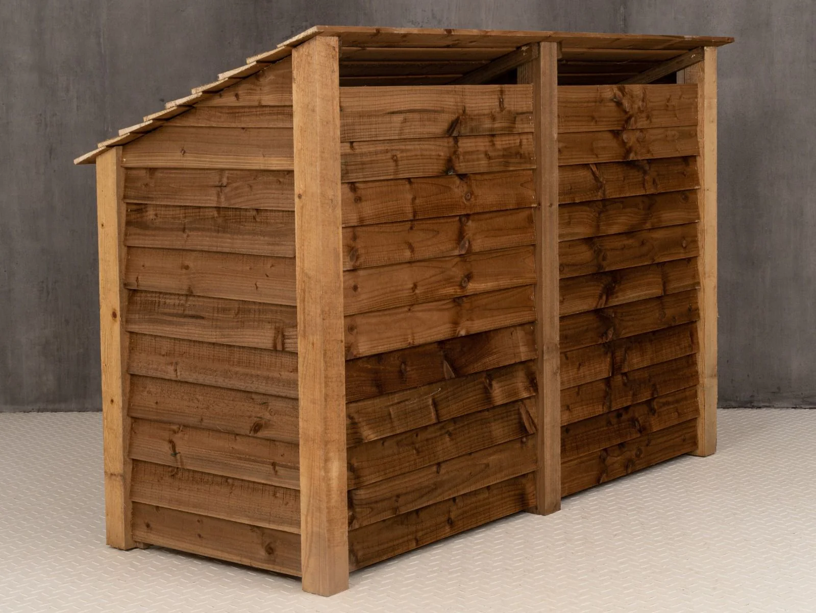 Wooden Log Store W-187cm, H-126cm or 180cm, D-88cm - Brown Finish - Image 4