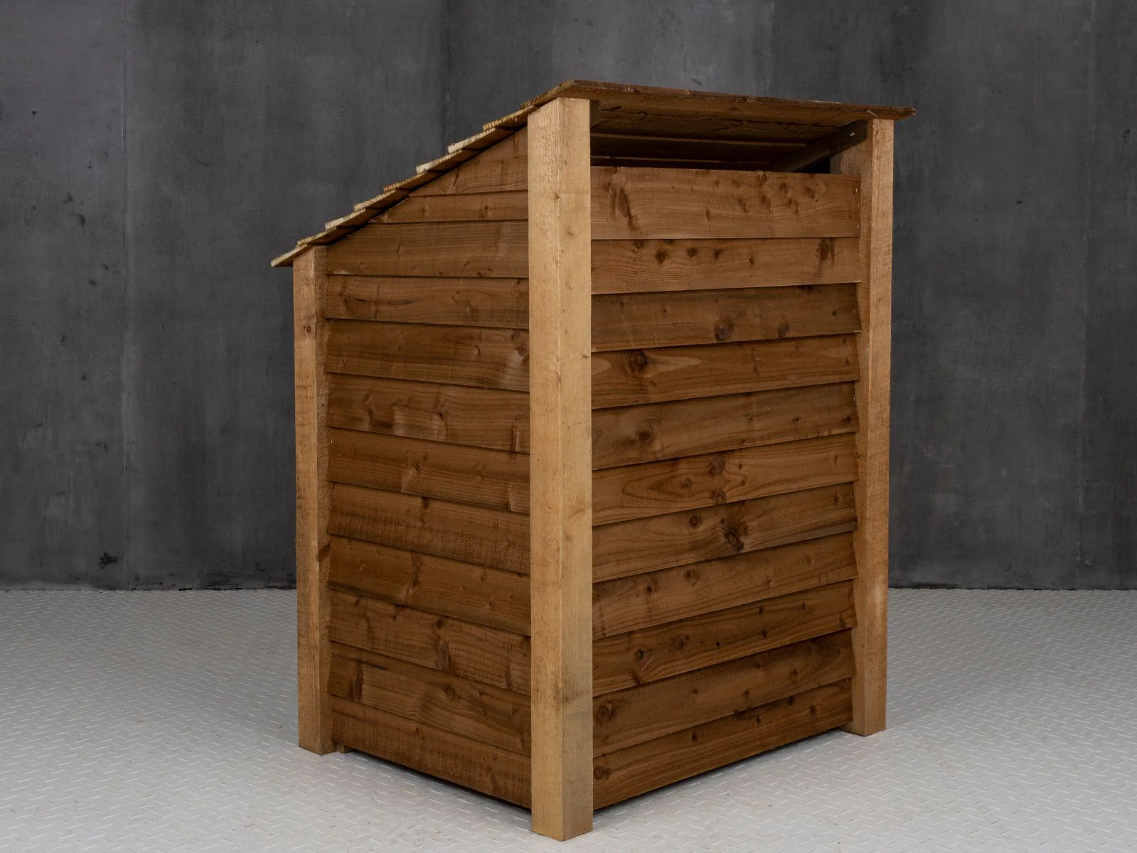 Wooden Log Store W-99cm, H-126cm Or 180cm, D-88cm - Brown Finish - Image 4
