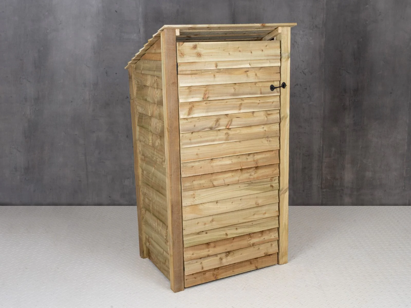 Wooden Log Store with Door and Shelf (Roof Sloping Back) W-99cm, H-126cm Or 180cm, D-88cm - Image 3