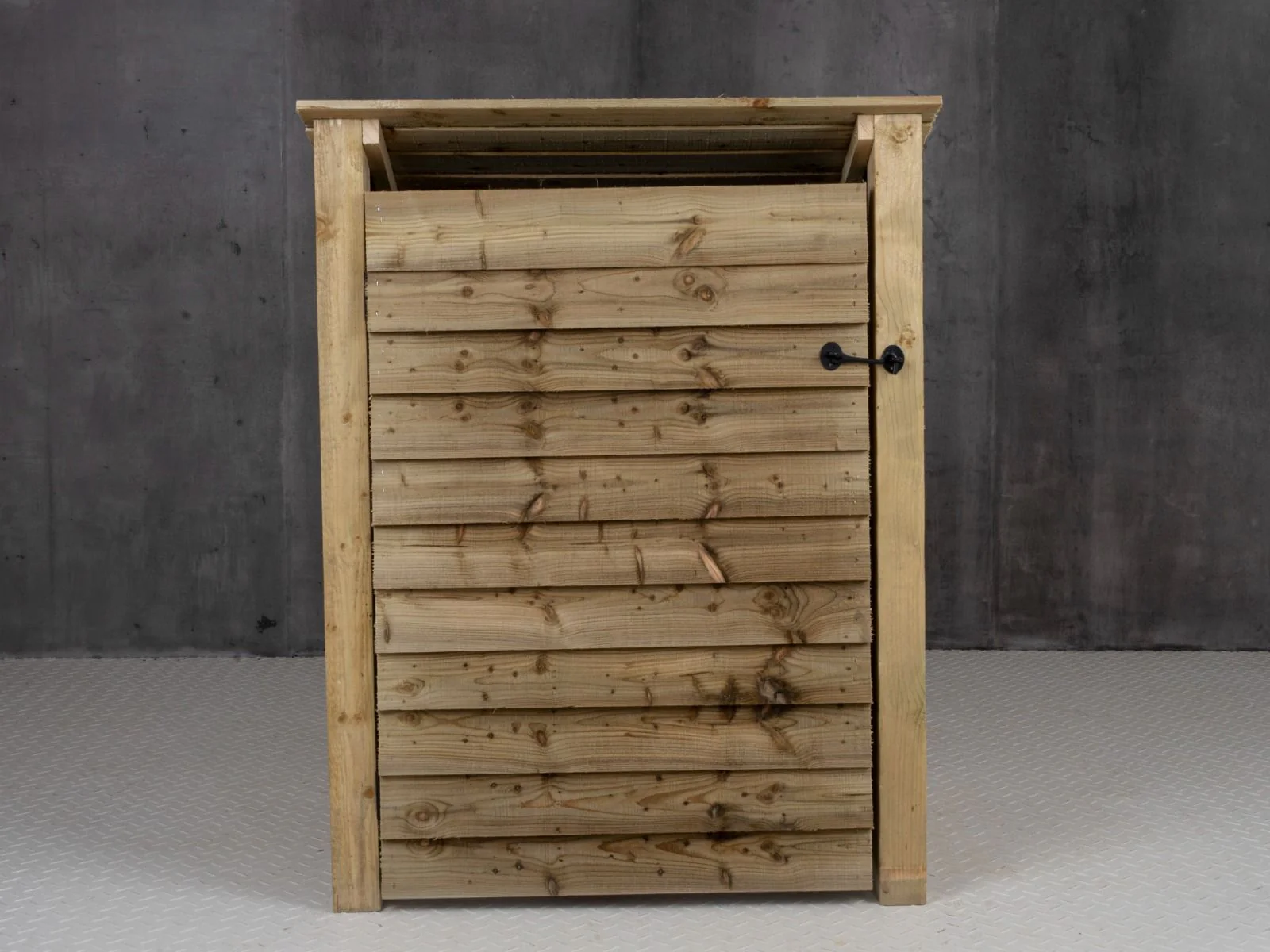 Wooden Log Store with Door and Shelf (Roof Sloping Back) W-99cm, H-126cm Or 180cm, D-88cm - Image 7