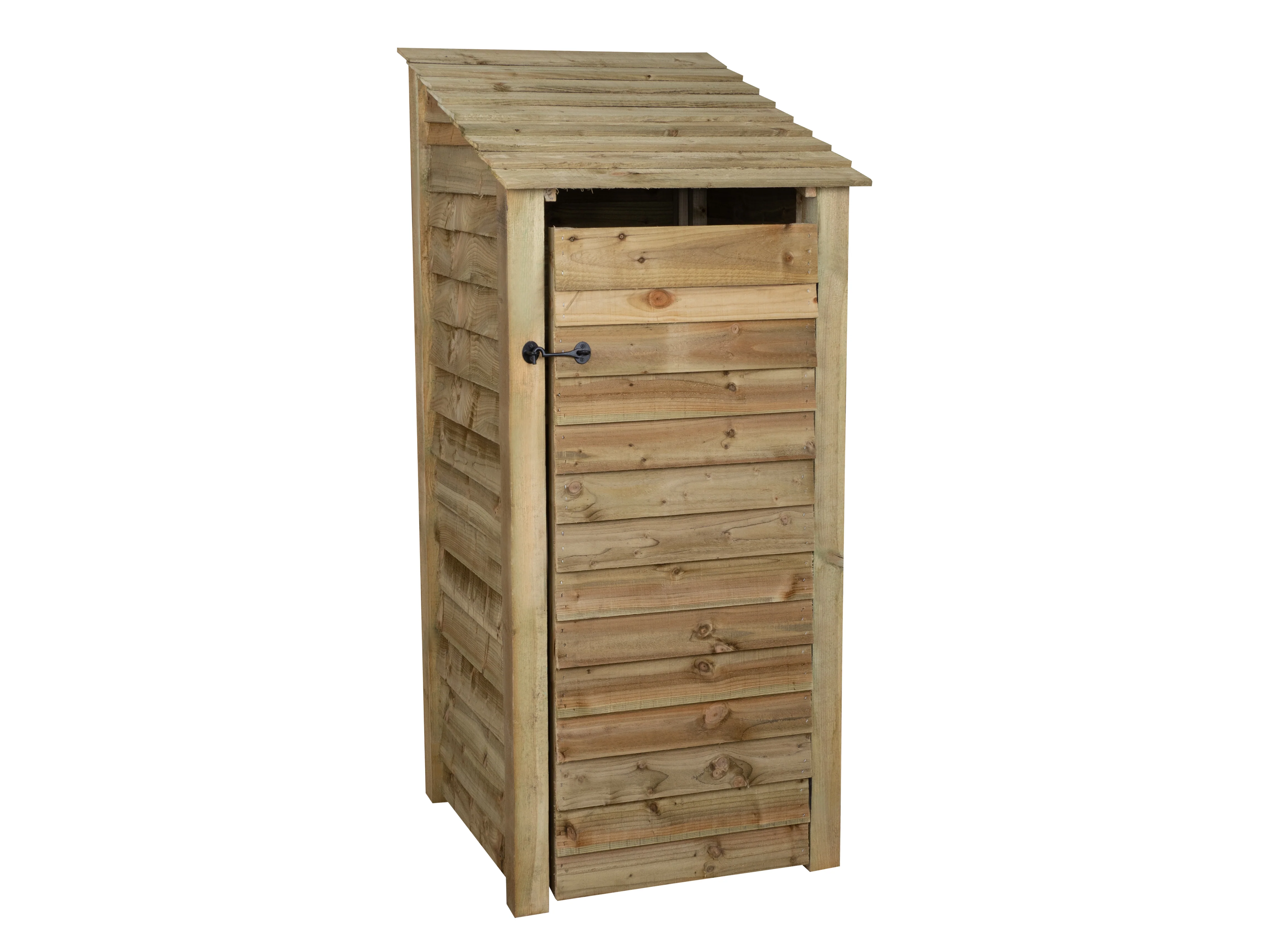 Wooden Log Store with Door and Shelf W-79cm, H-126cm or 180cm, D-88cm - Image 9