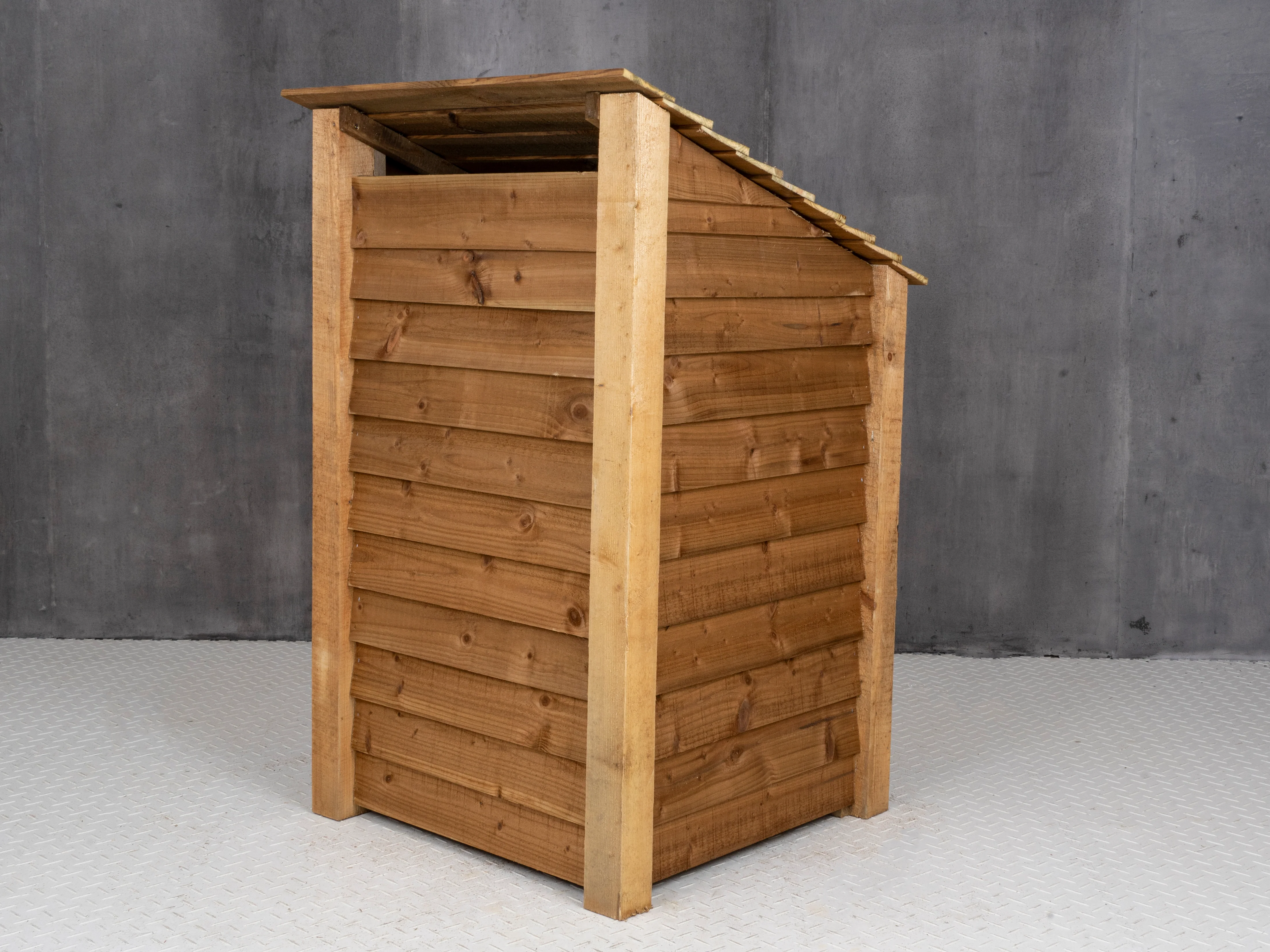 Wooden Log Store with Door and Shelf W-79cm, H-126cm or 180cm, D-88cm - Brown Finish - Image 11